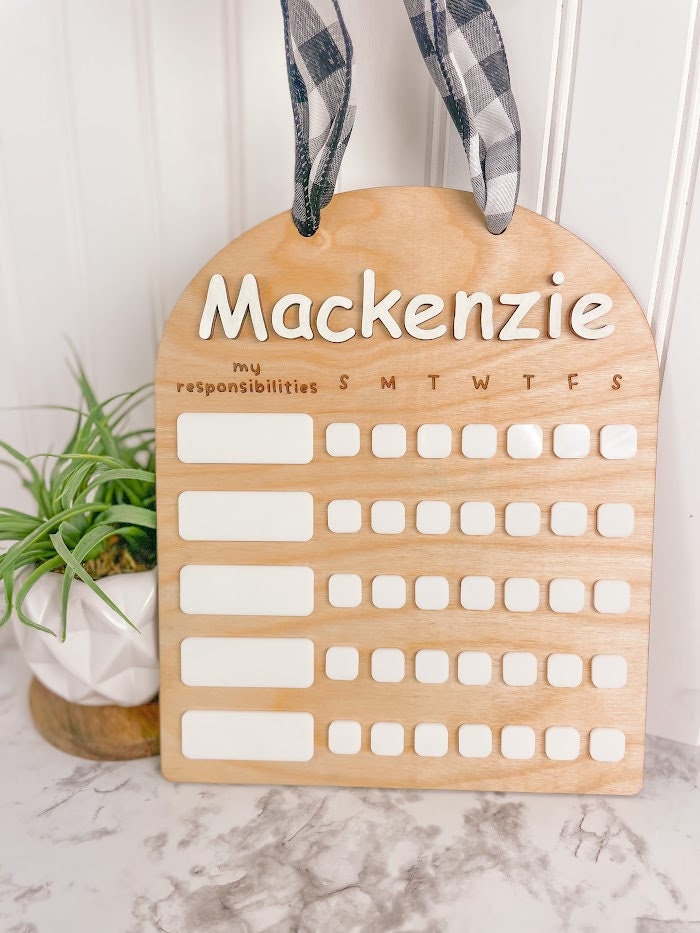 Chore Chart, Chore Board | Kids Wooden Dry Erase Chore Chart | Kids Reward Chart | Children's Custom Reward Chore Checklist
