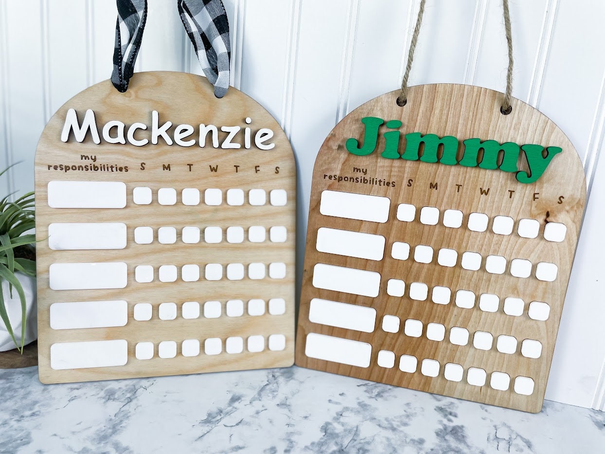 Chore Chart, Chore Board | Kids Wooden Dry Erase Chore Chart | Kids Reward Chart | Children's Custom Reward Chore Checklist