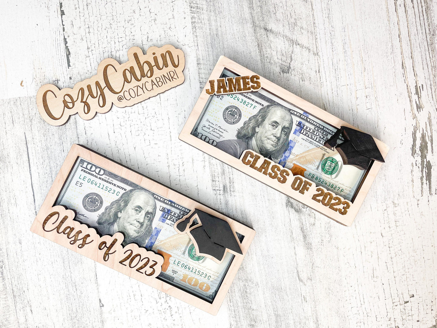 Graduation Money Gift Holder | High School Grad Money Gift Card Holder | Wooden Money Gift Box