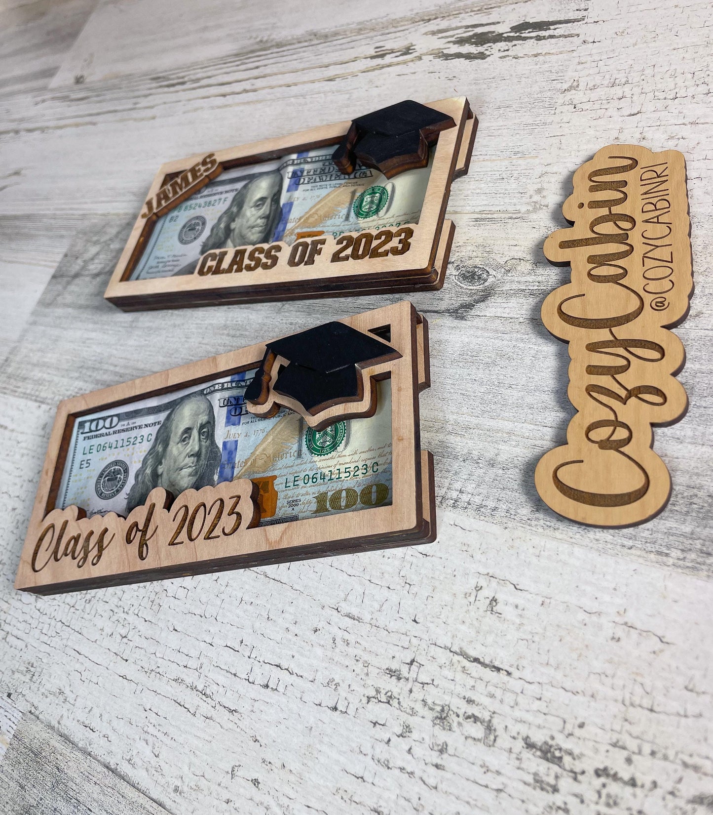 Graduation Money Gift Holder | High School Grad Money Gift Card Holder | Wooden Money Gift Box