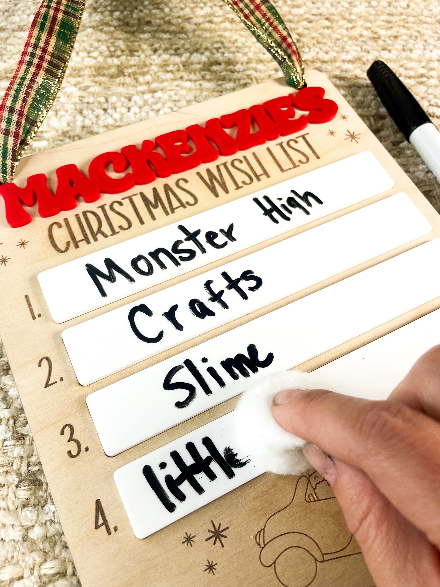 Christmas Wish List Door Hanger, Wish List Sign, Christmas List