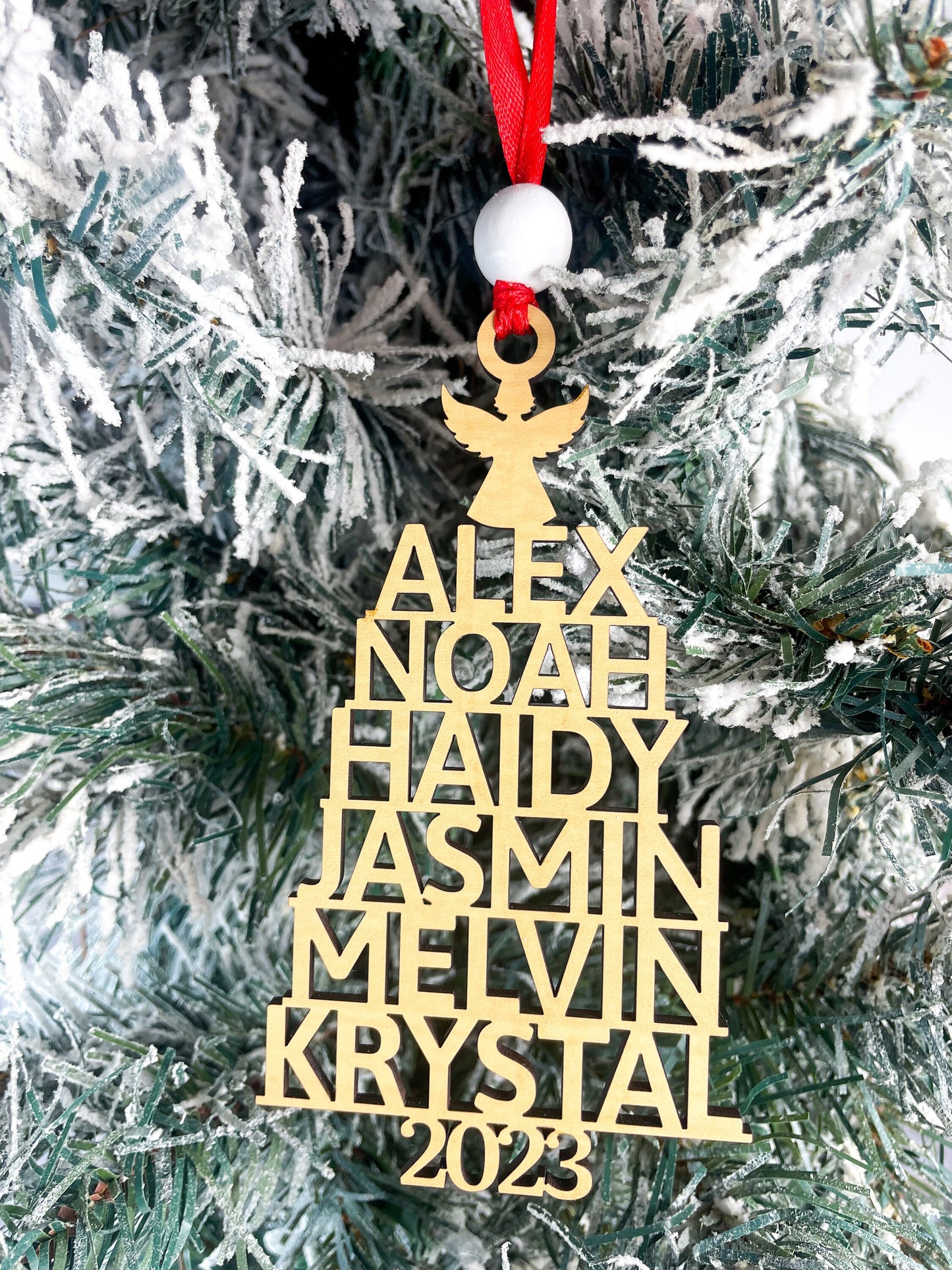 Family Name Tree Ornament, 2024 Family Ornament, Name Ornament, Ornament for the whole family, Entire Family Name Ornament