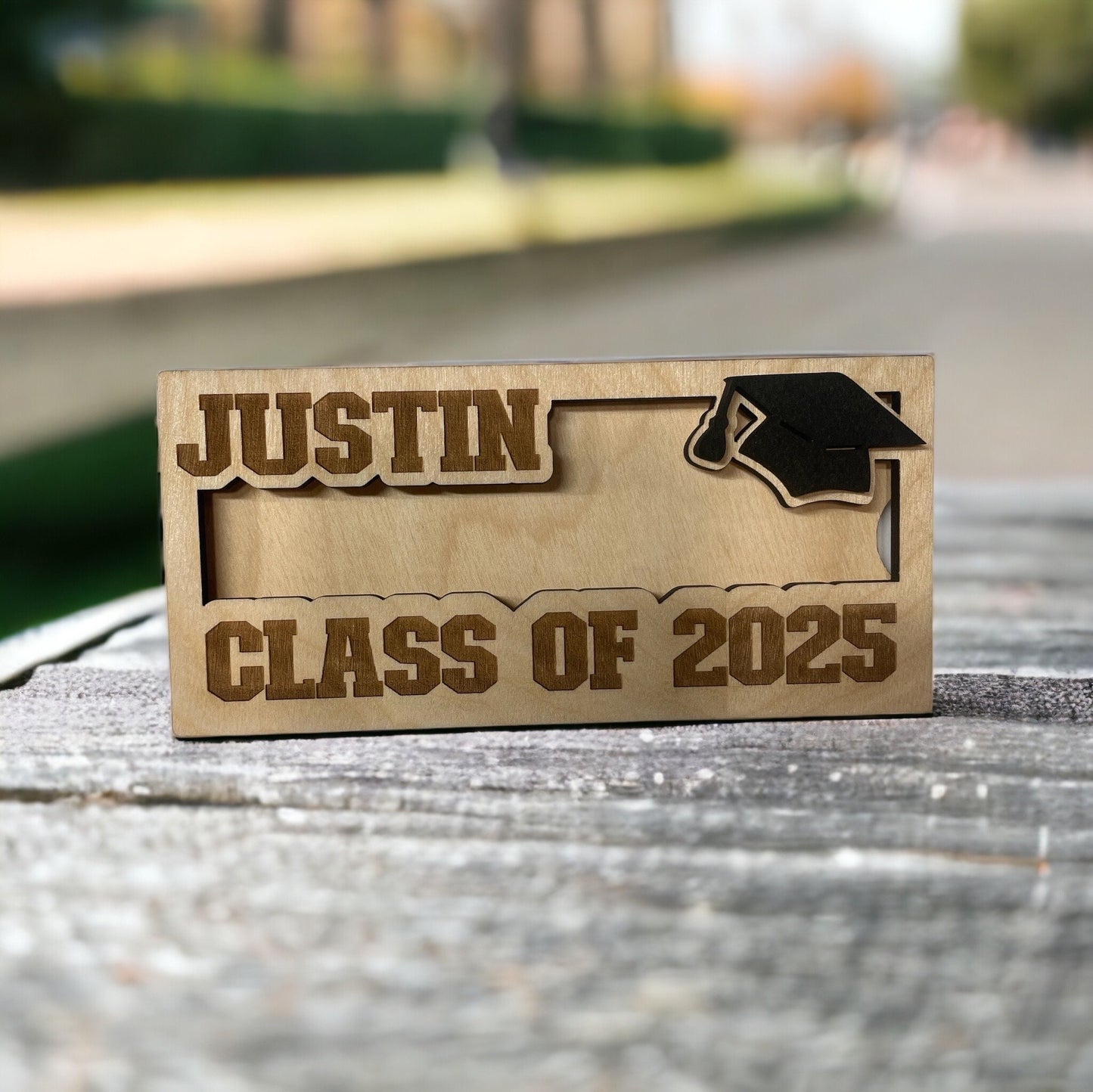Graduation Money Gift Holder | High School Grad Money Gift Card Holder | Wooden Money Gift Box