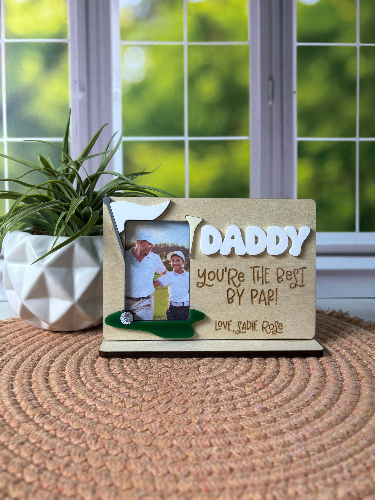 Best By Par Picture Frame, Fathers Day Golf Photo Stand, Fathers Day Picture Frame, Golfing Theme Photo Frame, Fathers Day Gift From Kids