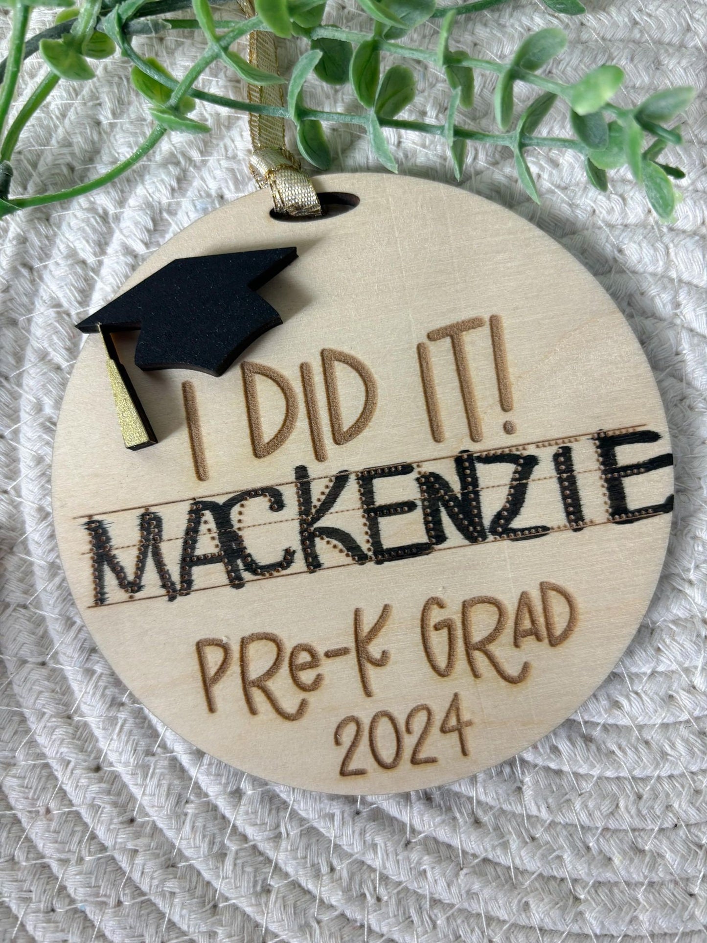 Preschool Graduation Ornament, Kindergarten Grad Gift, PreK Grad Gift, Child Handwriting Keepsake, Class of 2024, Graduation Keepsake