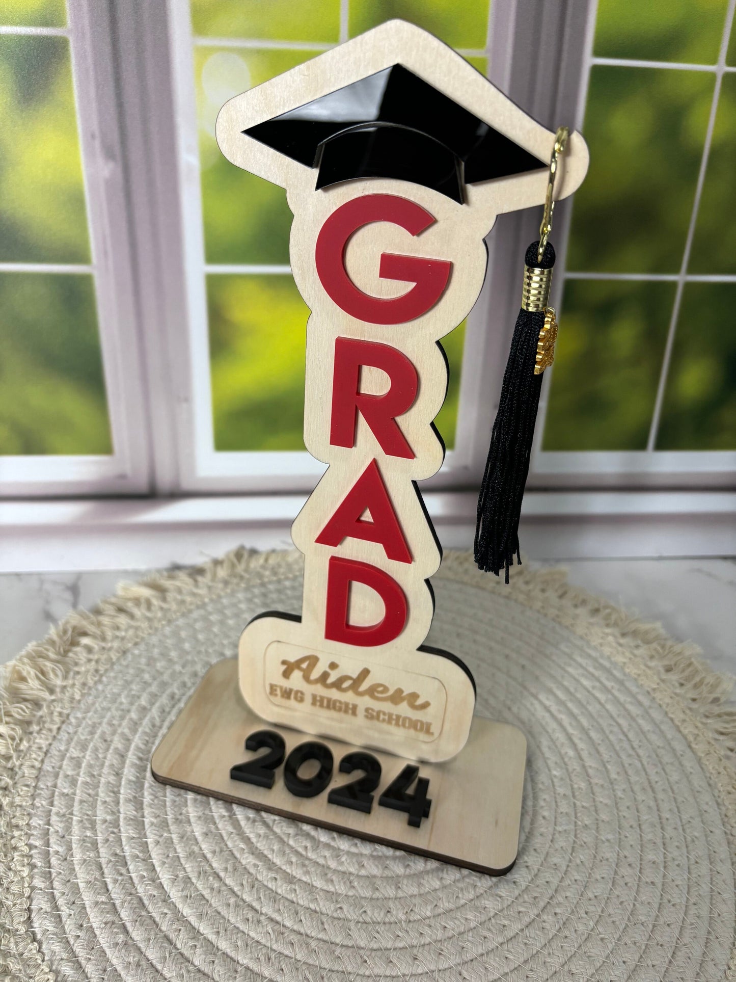 Graduation Tassel Stand, High School Grad Tassel Holder, Class of 2024, Graduation Gift, Graduation Keepsake, Tassel Hanger