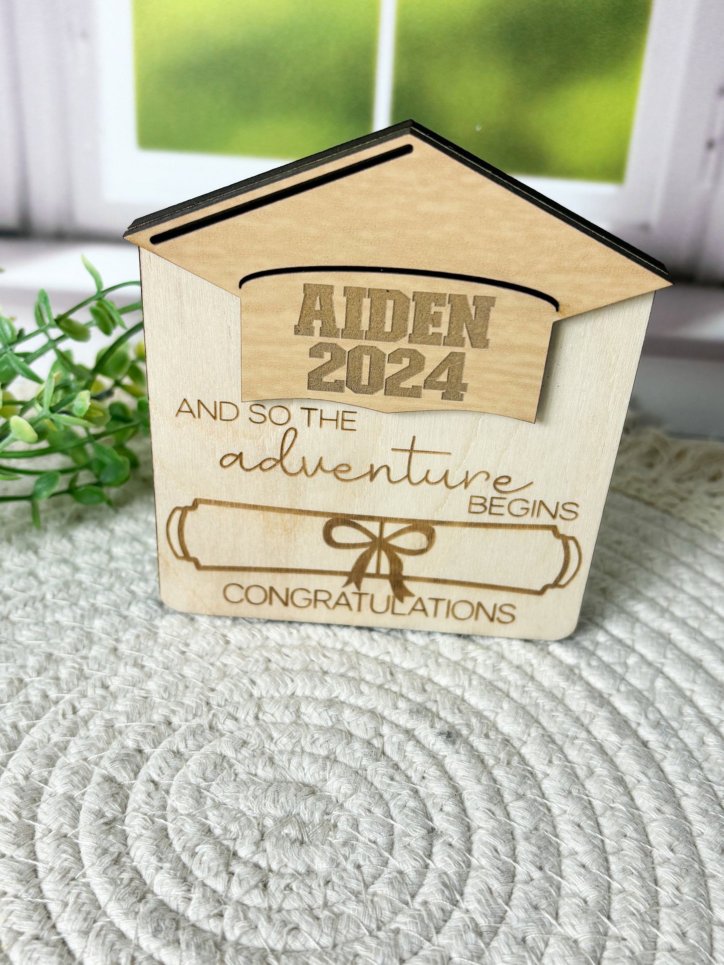 Graduation Money Gift Holder | High School Grad Money Gift Card Holder | Wooden Money Gift Box | Gift Card for Graduate | Graduation Gift