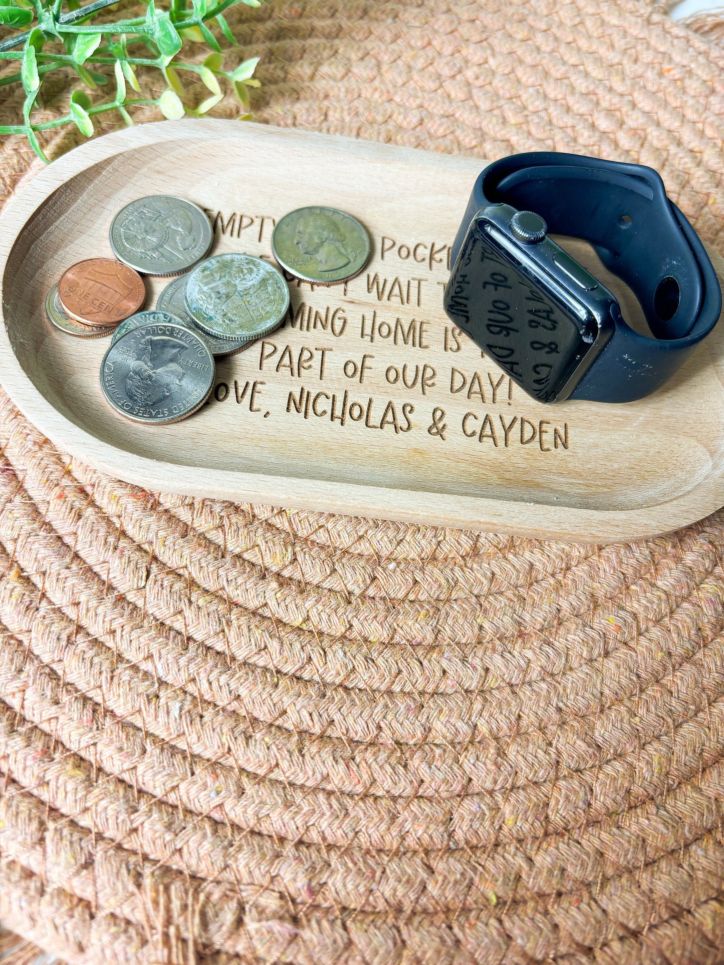 Empty your pockets daddy trinket tray, Fathers Day Gift From Kids, Fathers Day Coin Tray, Night Stand Tray, Valet Tray, Trinket Tray for Dad