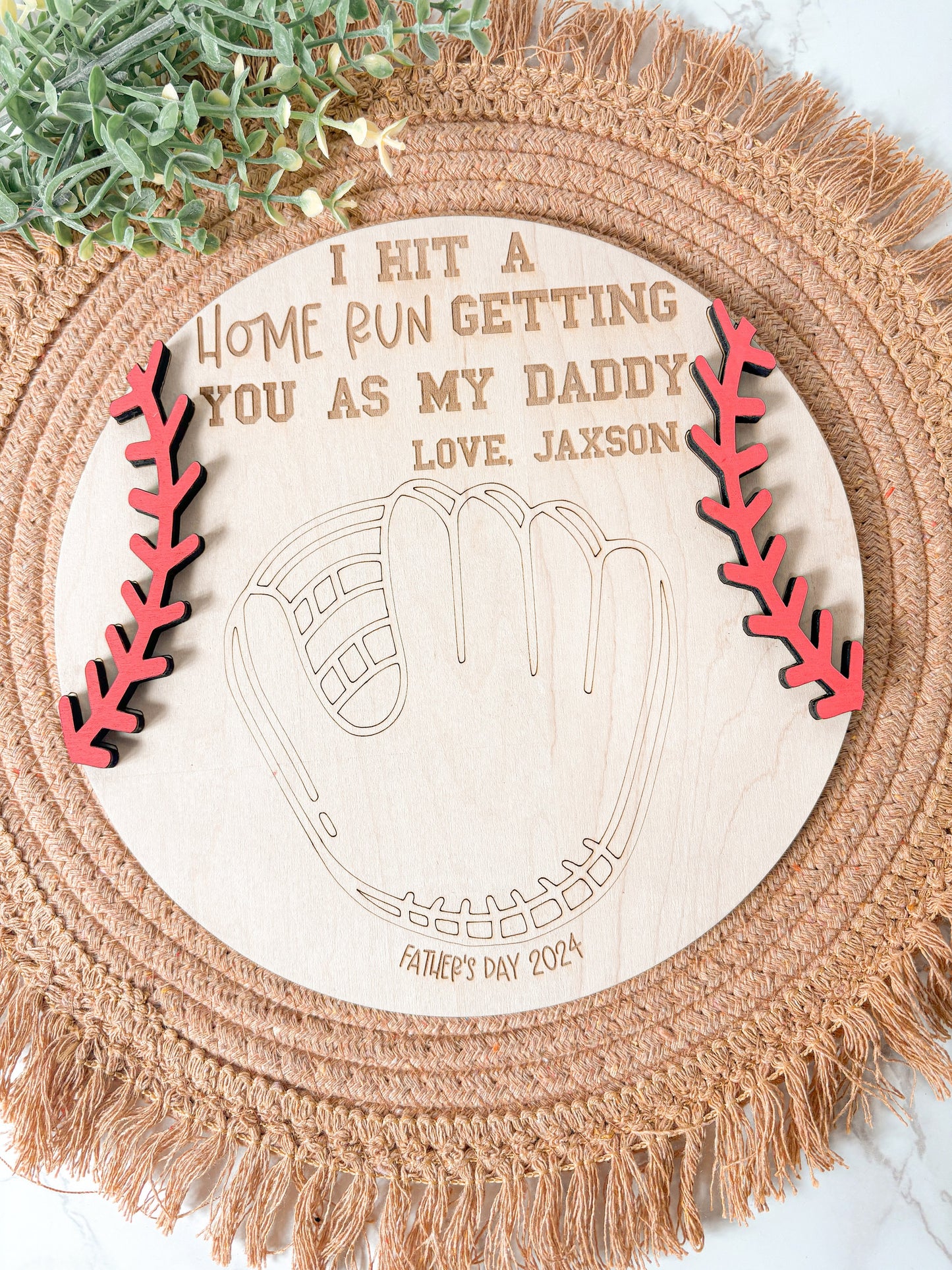 Baseball Handprint Sign for Fathers Day, Baseball Mitt catchers glove, Fathers Day Gift from kids, Baseball Sign, DIY Handprint