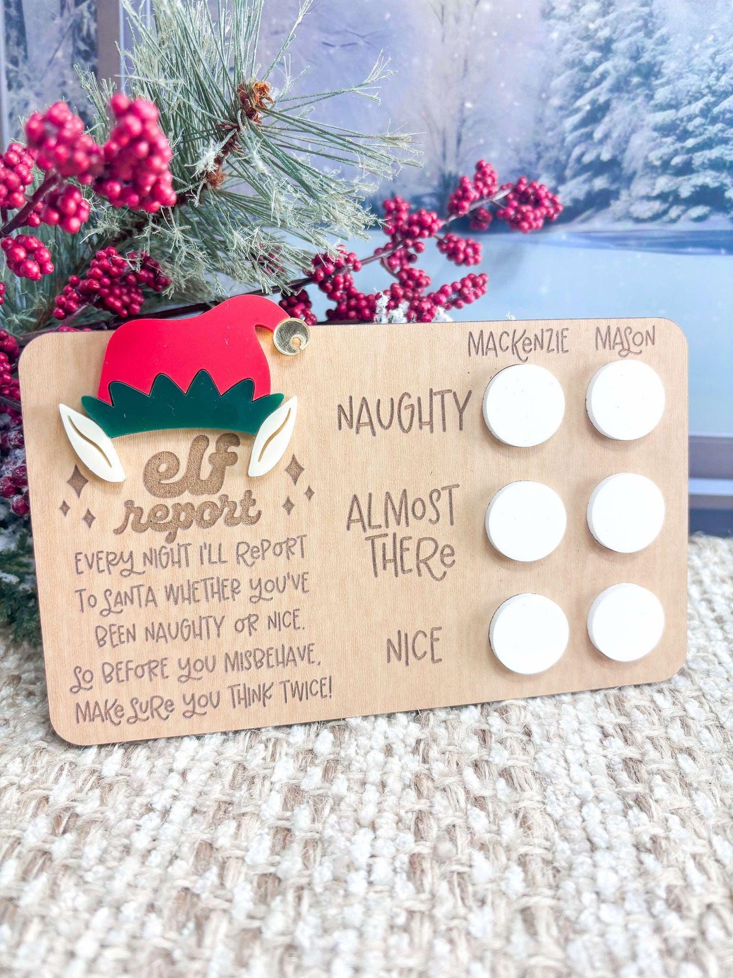 Elf Message Board, Elf Report, Welcome Back Elf Gift, Behavior Chart for Kids, Elf Kit for Kids, Elf Arrival, Naughty or Nice Elf Report