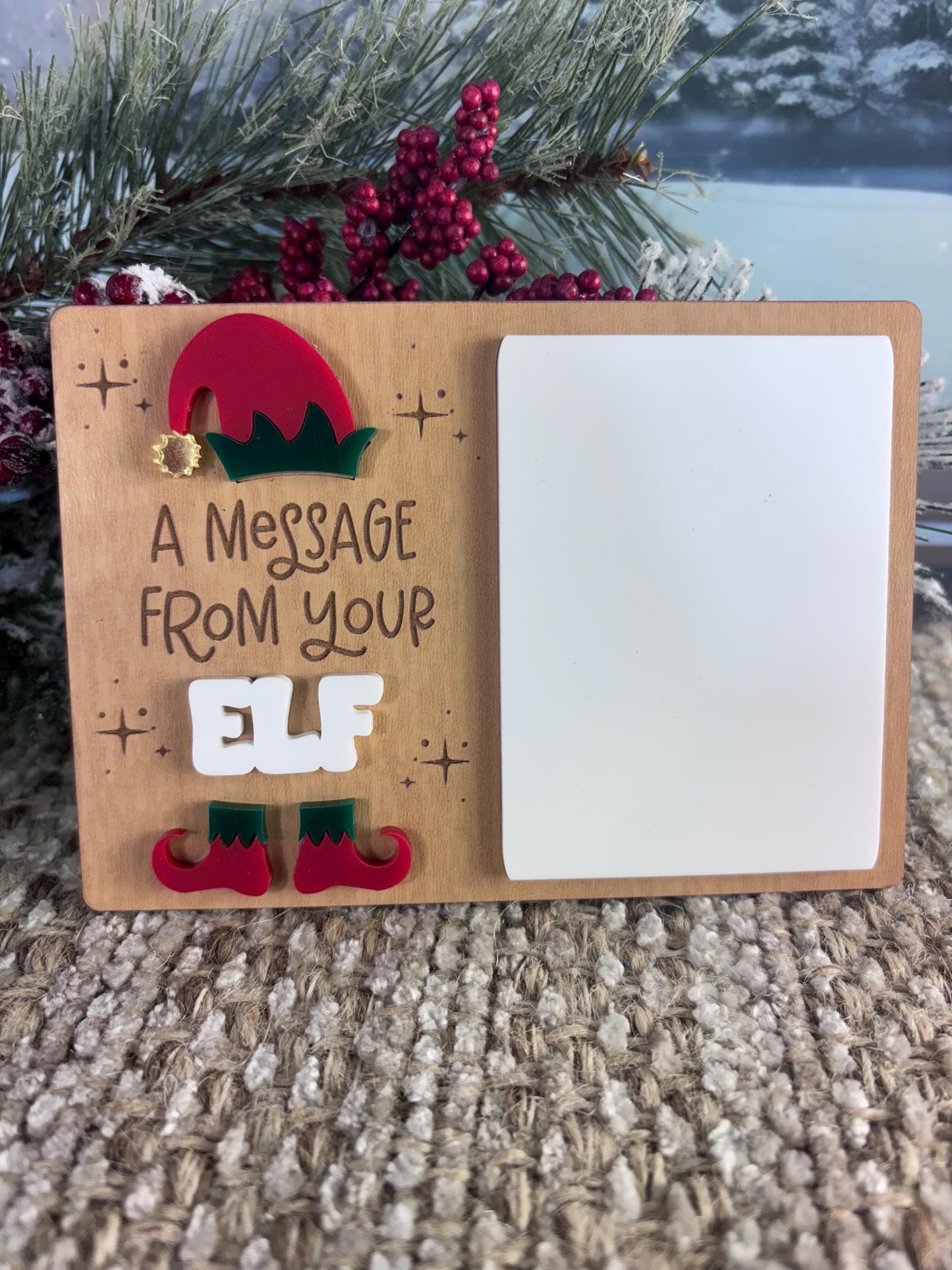 Elf Message Board, Dry Erase Message Board, Welcome Back Elf Gift, Christmas Spirt Board, Elf Kit for Kids, Elf Arrival Message Board