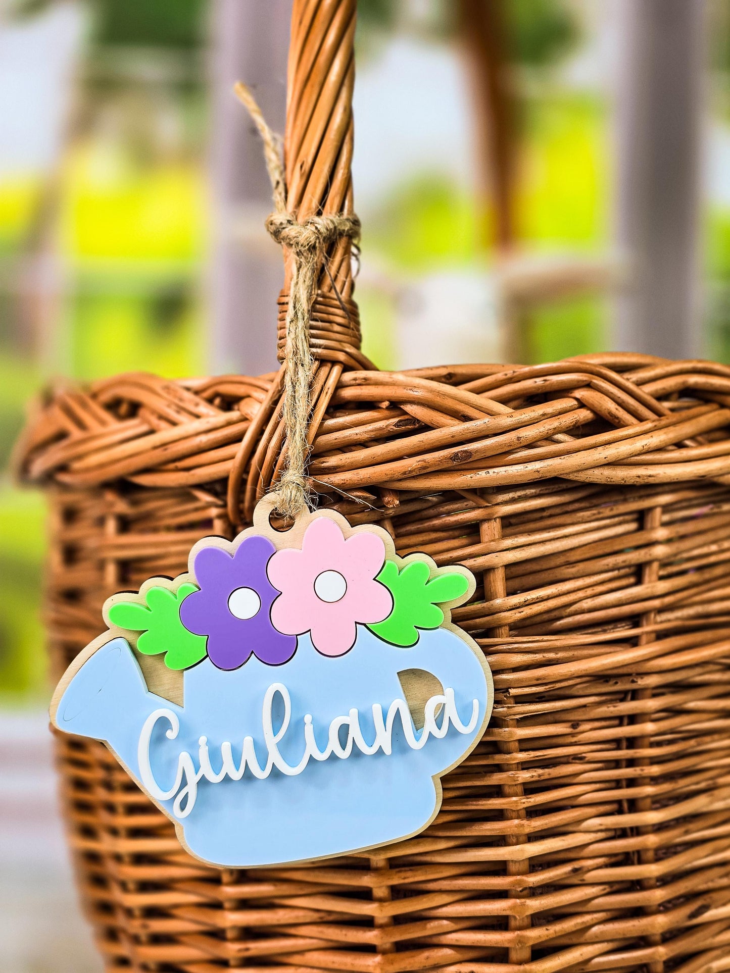 Easter Name Tag for Easter Basket, Name Tag for Basket, Easter Gift Tag, Watering Can Tag, Spring Tag, Easter Gift Basket Tag for Kids
