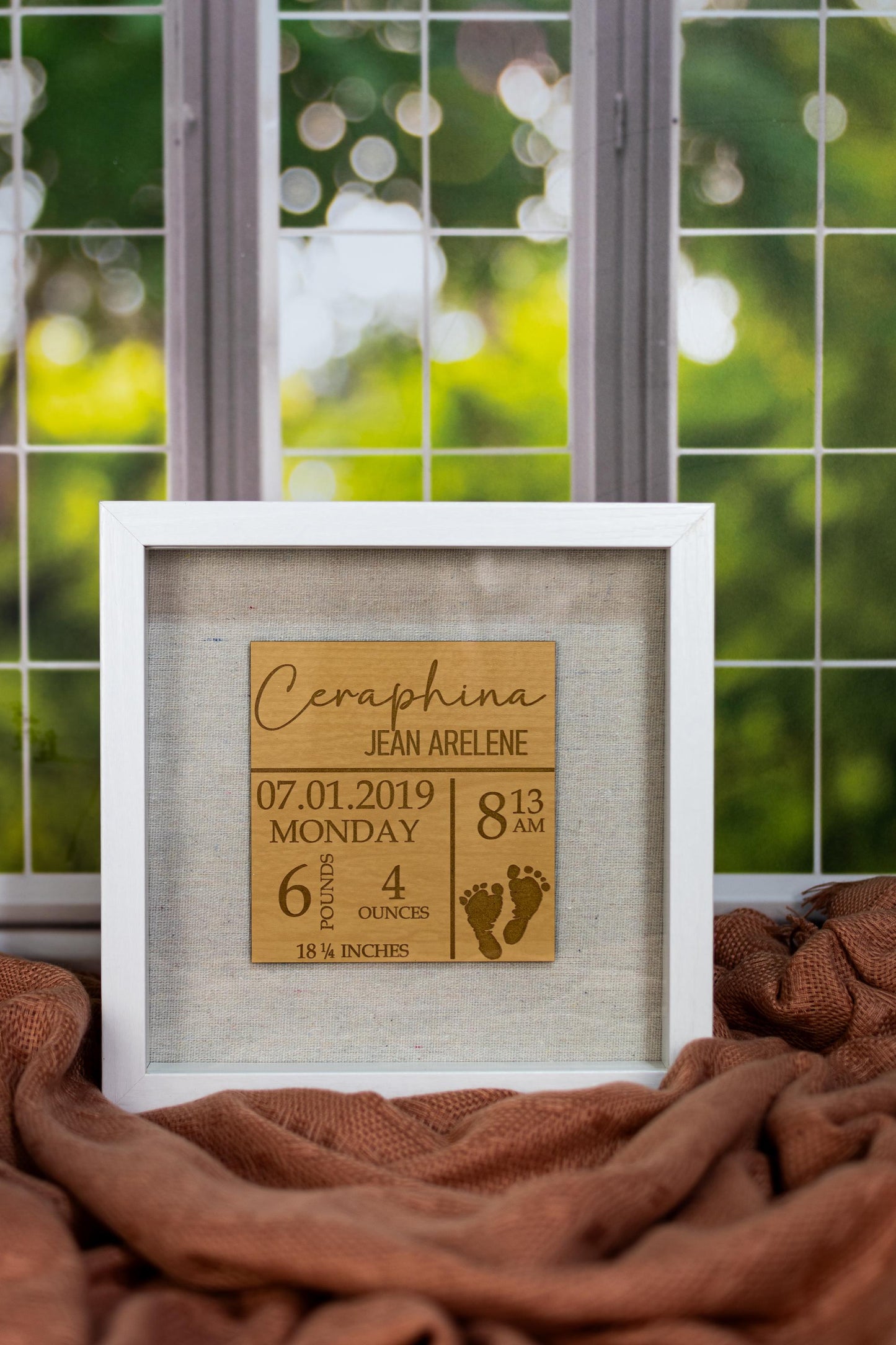 Birth Announcement Keepsake Shadowbox, Newborn Keepsake, Gift for New Mom, Birth Stat Frame, Birth Stat Custom Sign, Baby Shadowbox