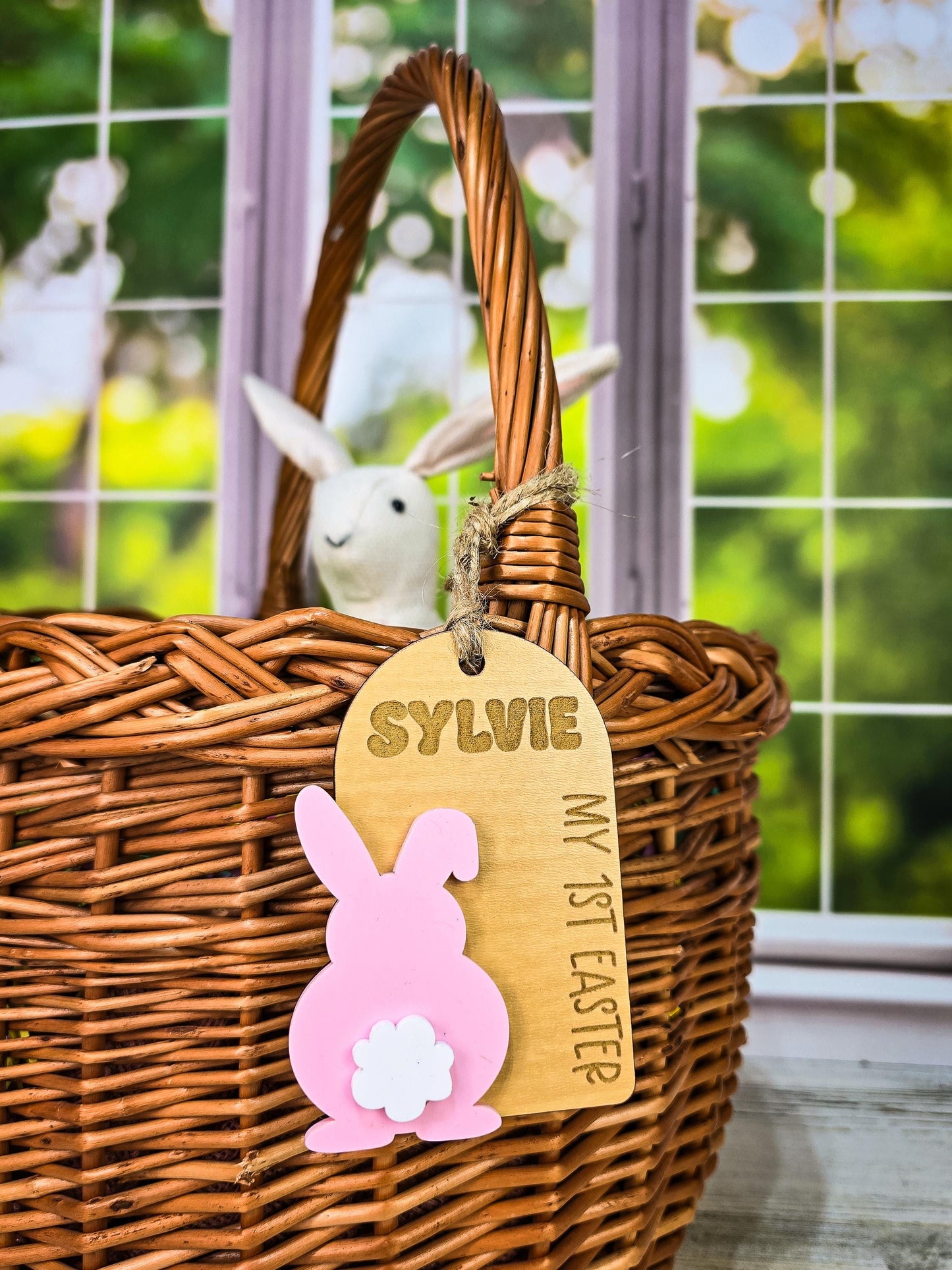 Easter Name Tag for Easter Basket, Name Tag for Basket, Easter Gift Tag, Bunny Name Tag, Spring Tag, Easter Gift Basket Tag for Kids