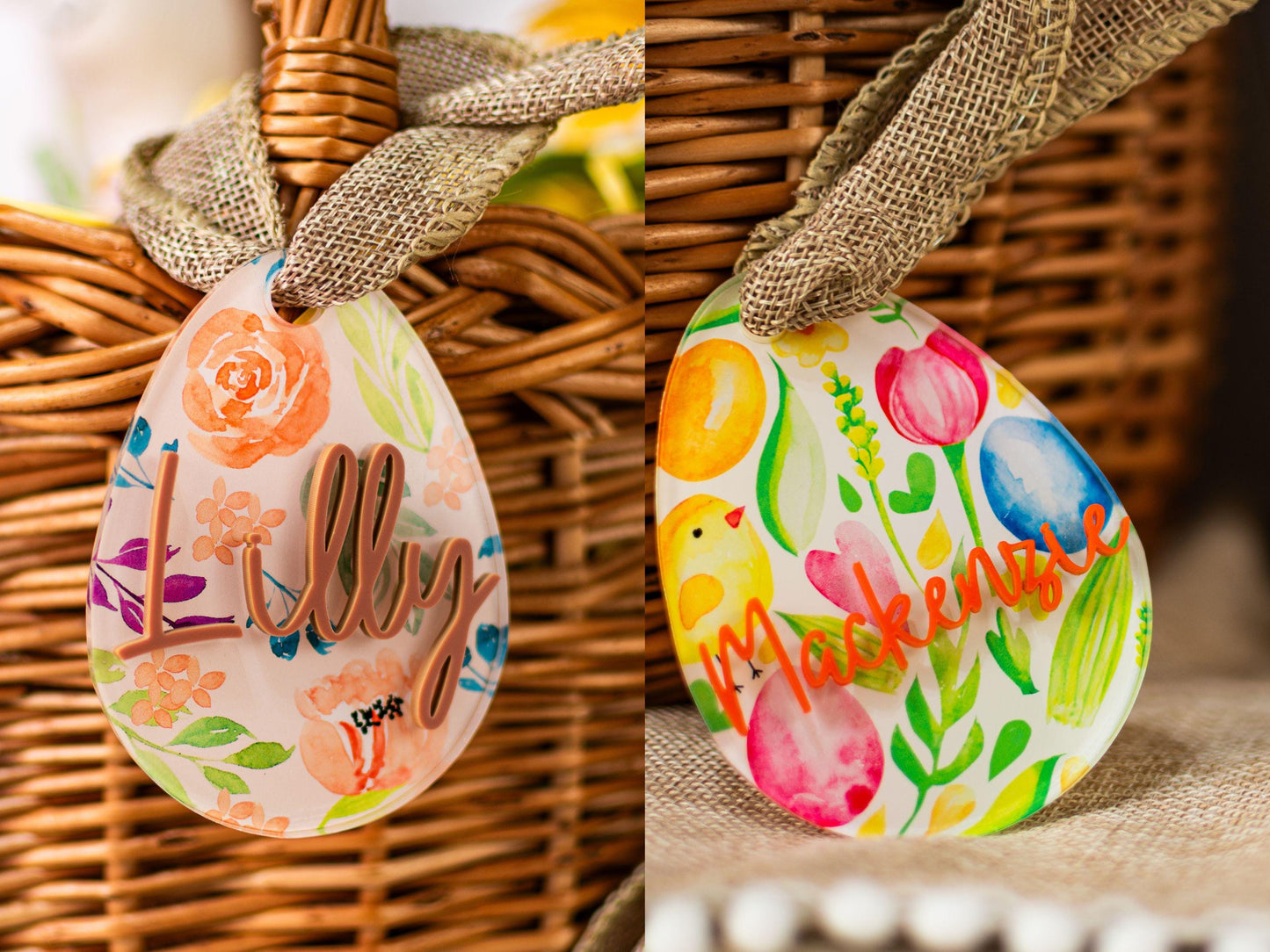 Easter Name Tag for Easter Basket, Name Tag for Basket, Easter Gift Tag, Floral Easter Tag, Girls Easter Tag, Basket Tag for Kids
