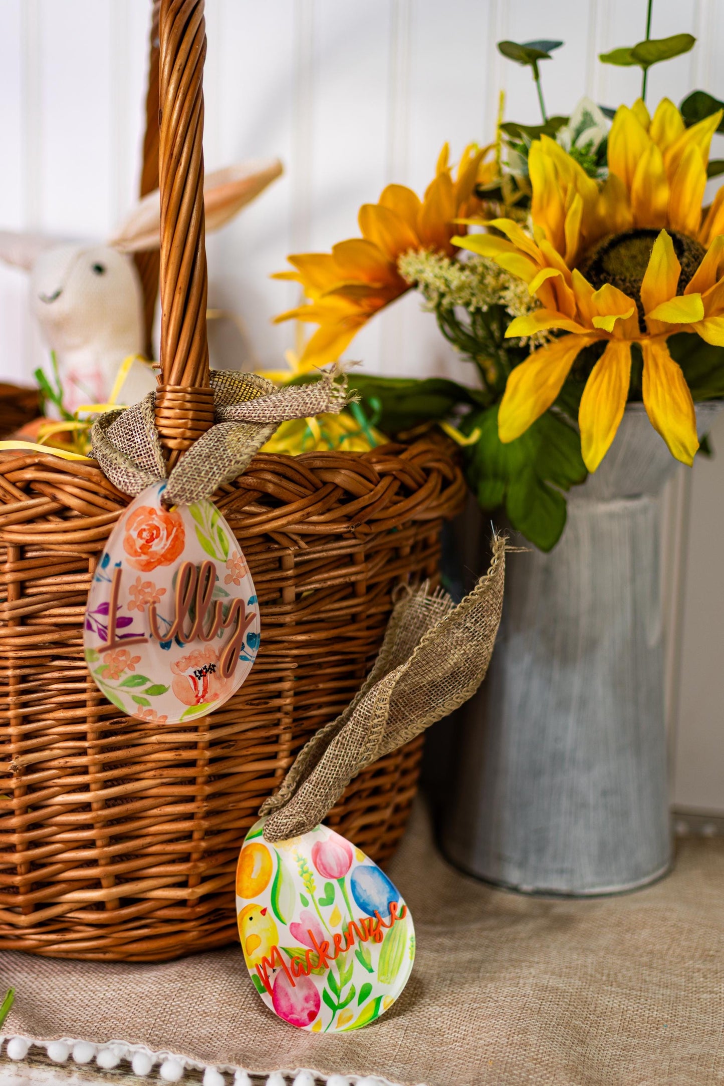 Easter Name Tag for Easter Basket, Name Tag for Basket, Easter Gift Tag, Floral Easter Tag, Girls Easter Tag, Basket Tag for Kids