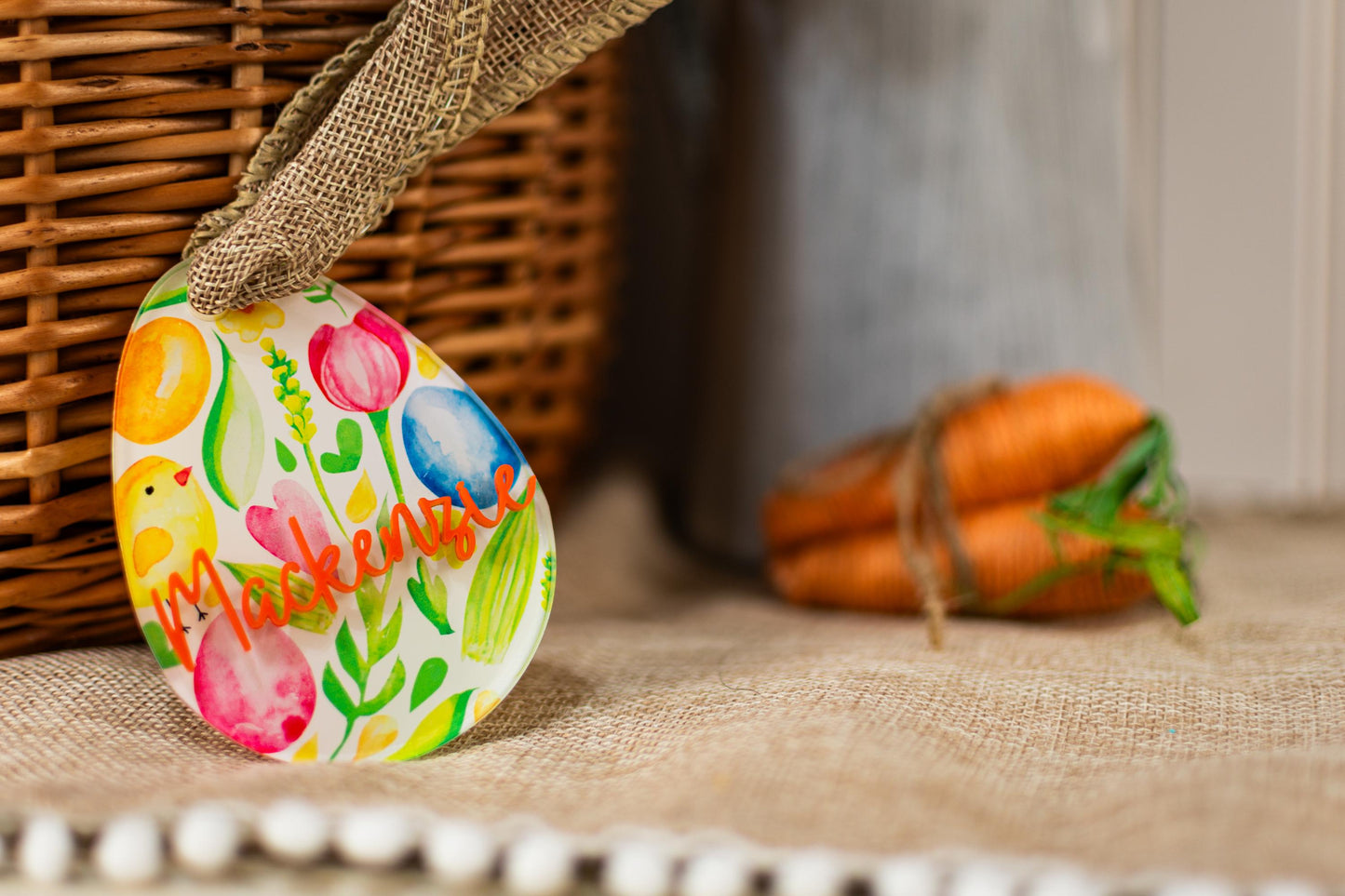 Easter Name Tag for Easter Basket, Name Tag for Basket, Easter Gift Tag, Floral Easter Tag, Girls Easter Tag, Basket Tag for Kids