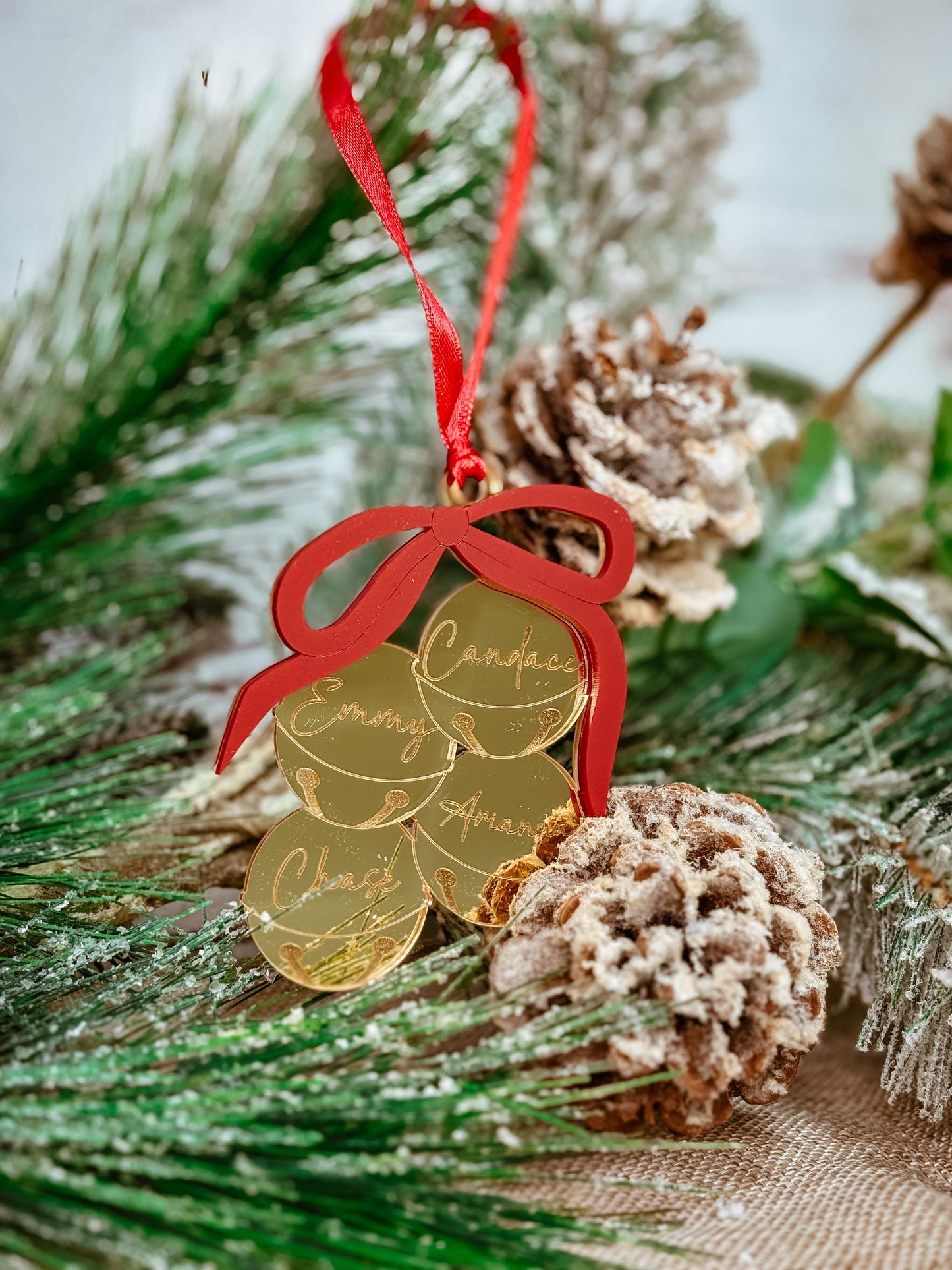 Jingle Bells Ornament, Personalized Bell Ornament, Family Name Ornament, Family Christmas Ornament, Ornament for the family