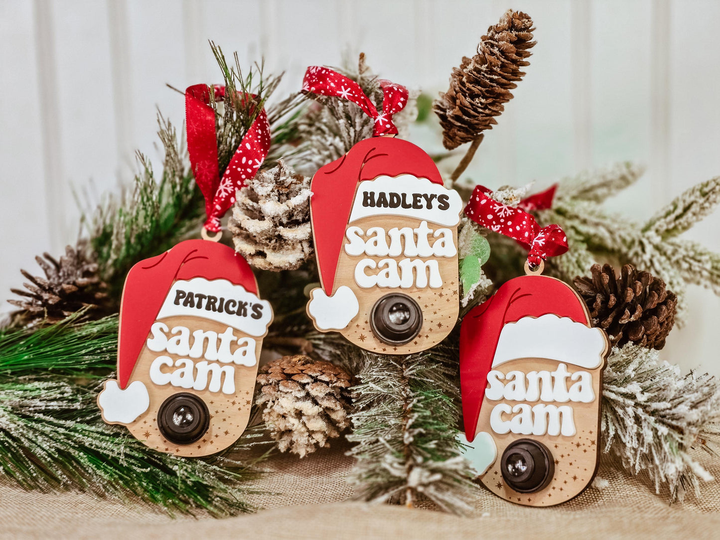 Santa Cam Ornament, Kids Santa Ornament, Santa Surveillance Camera, Magic Santa Cam for Kids, Good Behavior Santa Cam, Santa Ornament