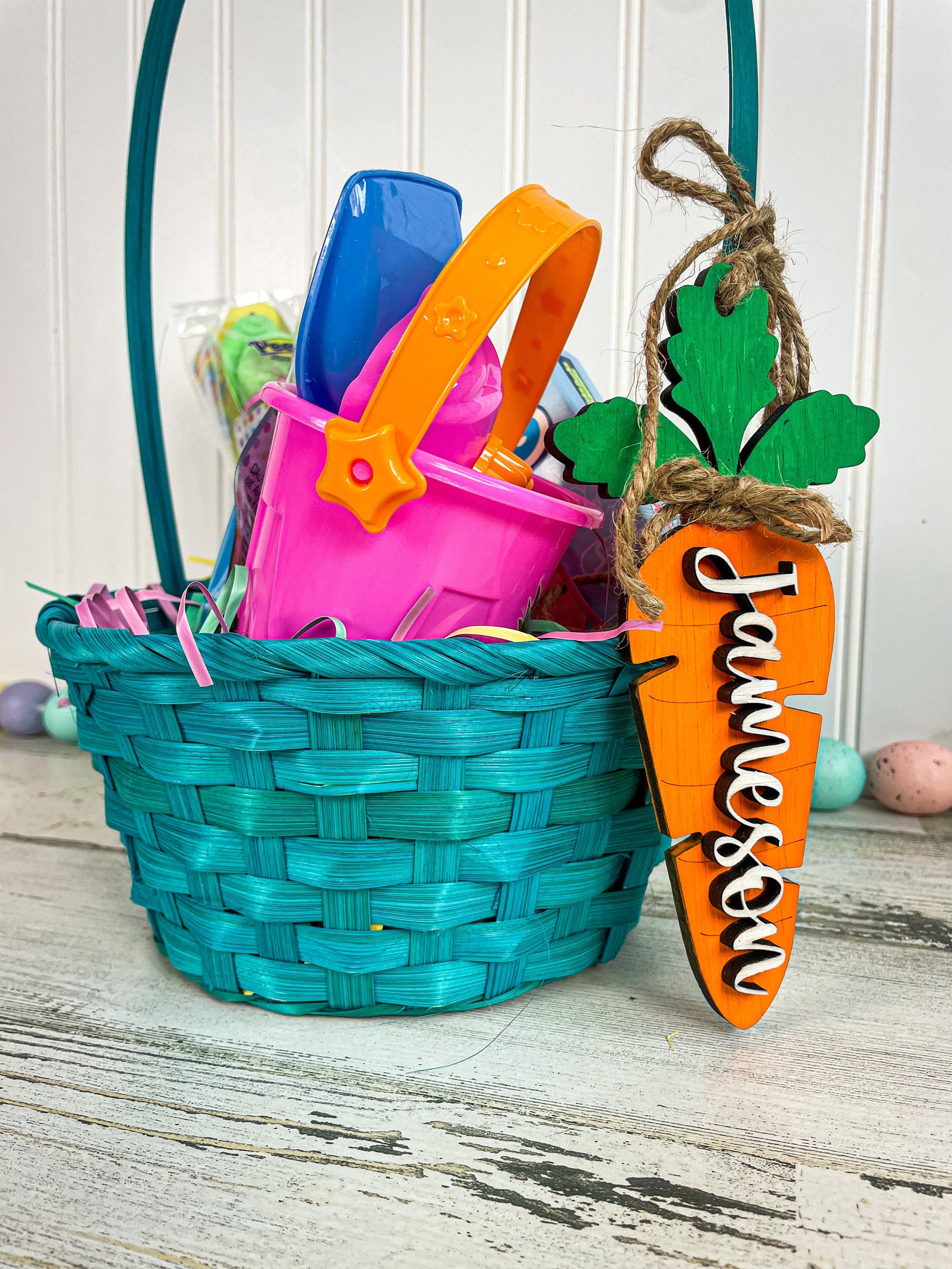 Carrot Easter Name Tag, Easter Name Tag for Easter Basket, Name Tag for Basket, Easter Gift Tag