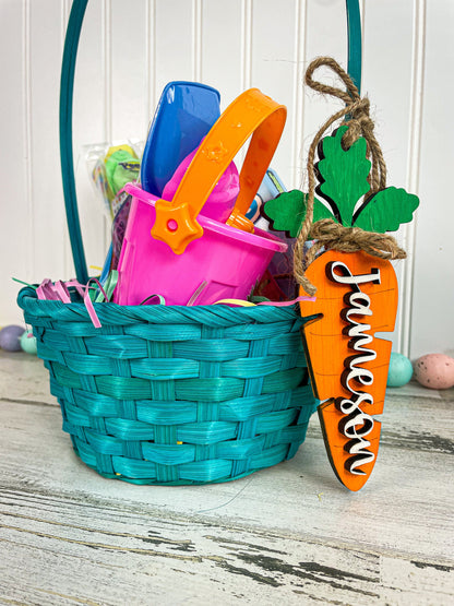 Carrot Easter Name Tag, Easter Name Tag for Easter Basket, Name Tag for Basket, Easter Gift Tag