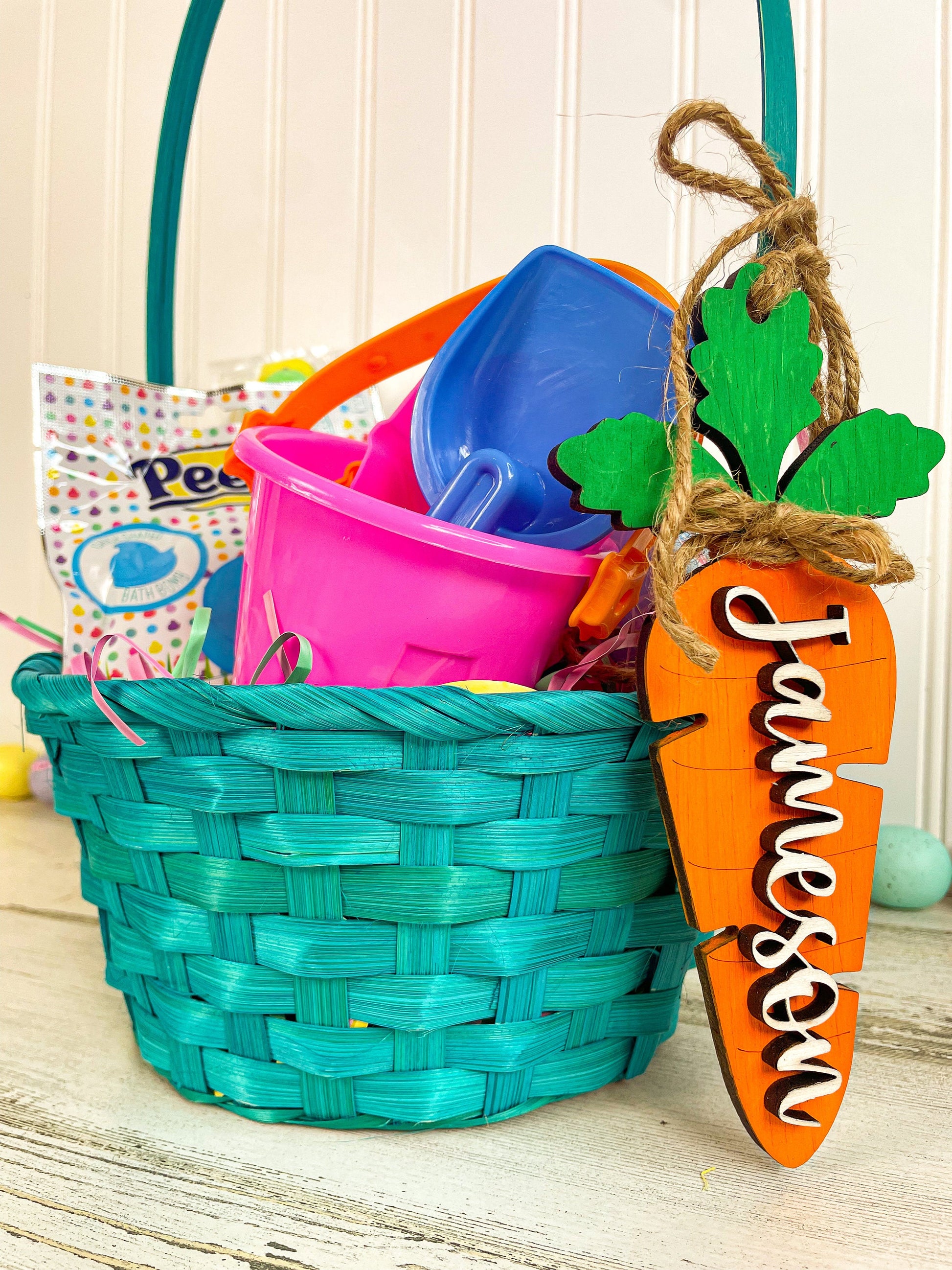 Carrot Easter Name Tag, Easter Name Tag for Easter Basket, Name Tag for Basket, Easter Gift Tag