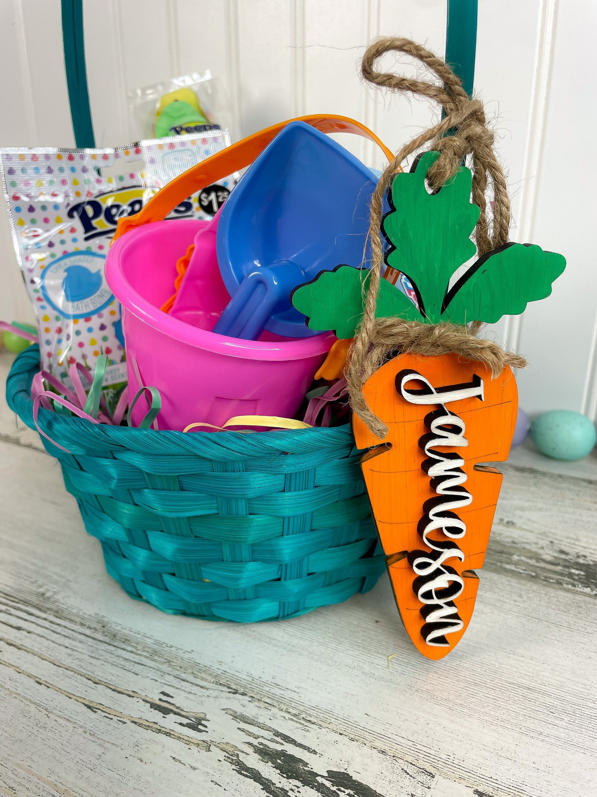 Carrot Easter Name Tag, Easter Name Tag for Easter Basket, Name Tag for Basket, Easter Gift Tag