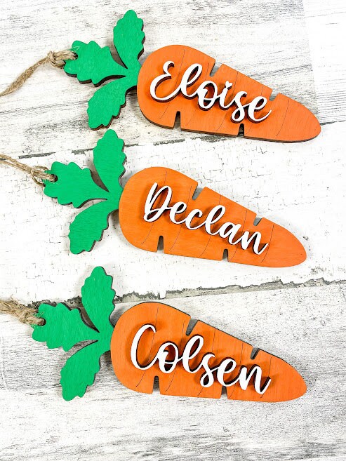 Carrot Easter Name Tag, Easter Name Tag for Easter Basket, Name Tag for Basket, Easter Gift Tag