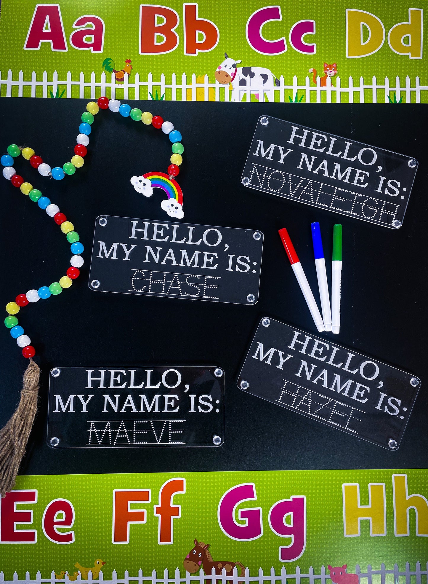 Name Tracing Practice Board, Dry Erase School Tool, Name Learning Board