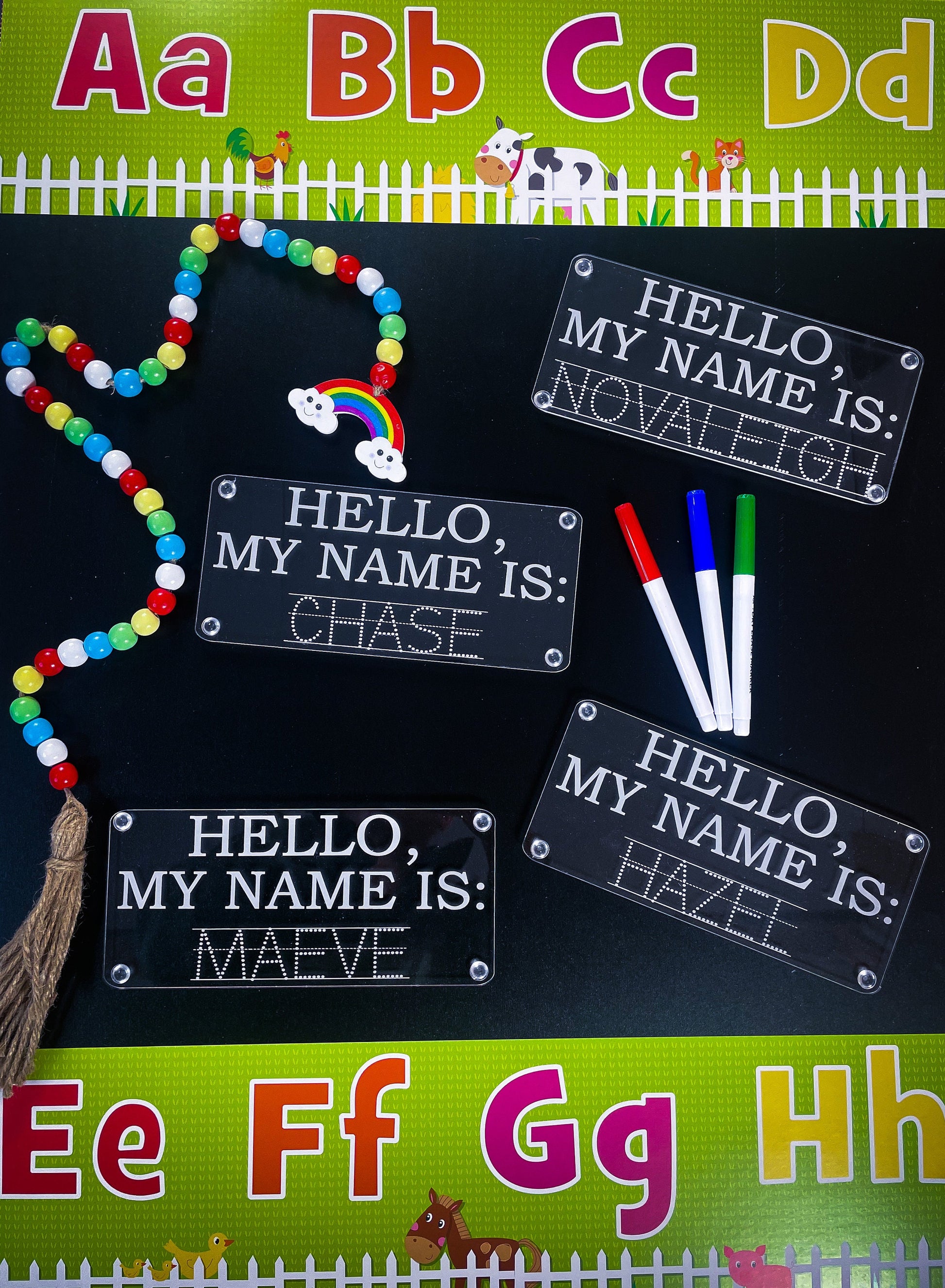 Name Tracing Practice Board, Dry Erase School Tool, Name Learning Board