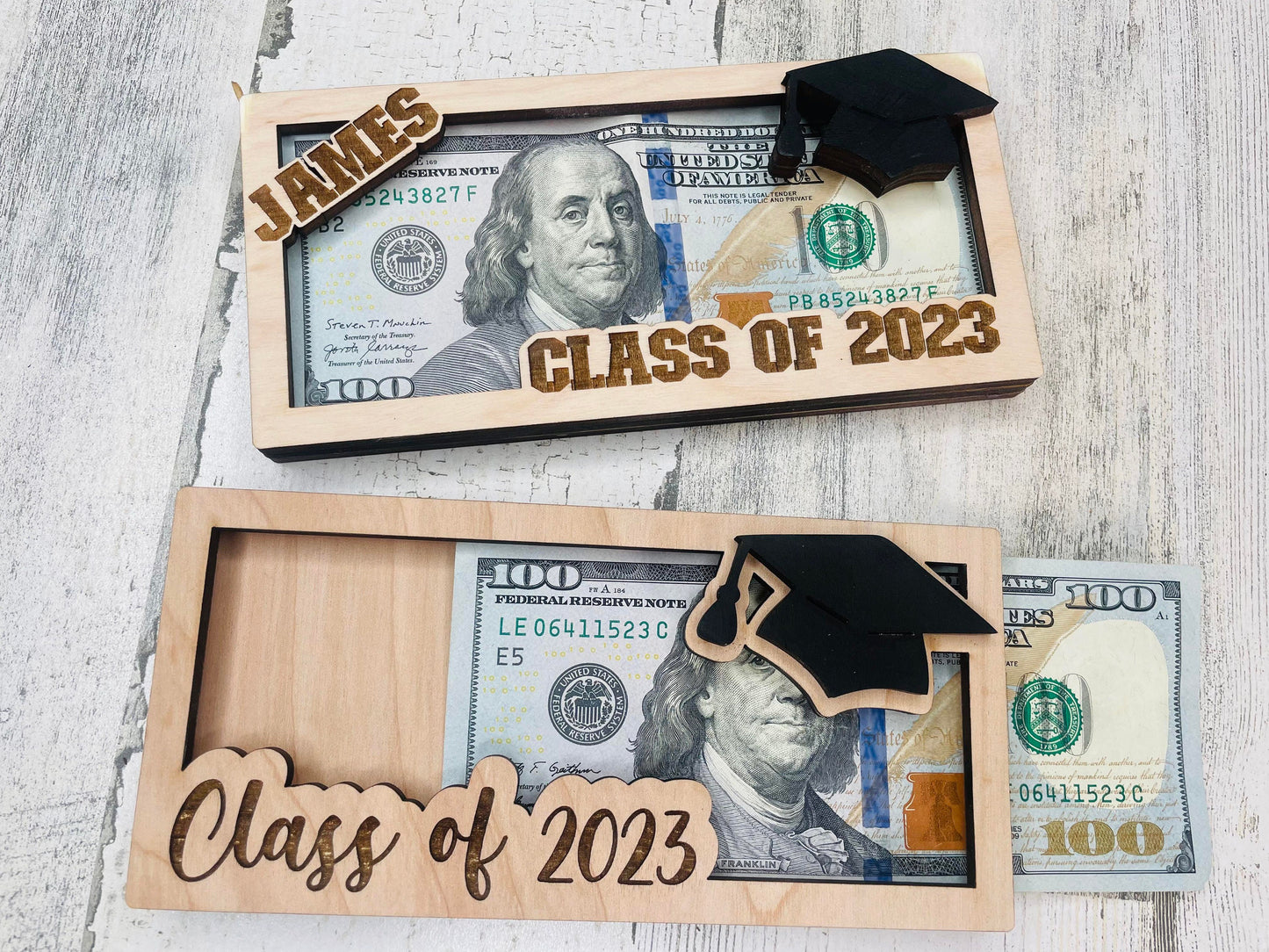 Graduation Money Gift Holder | High School Grad Money Gift Card Holder | Wooden Money Gift Box