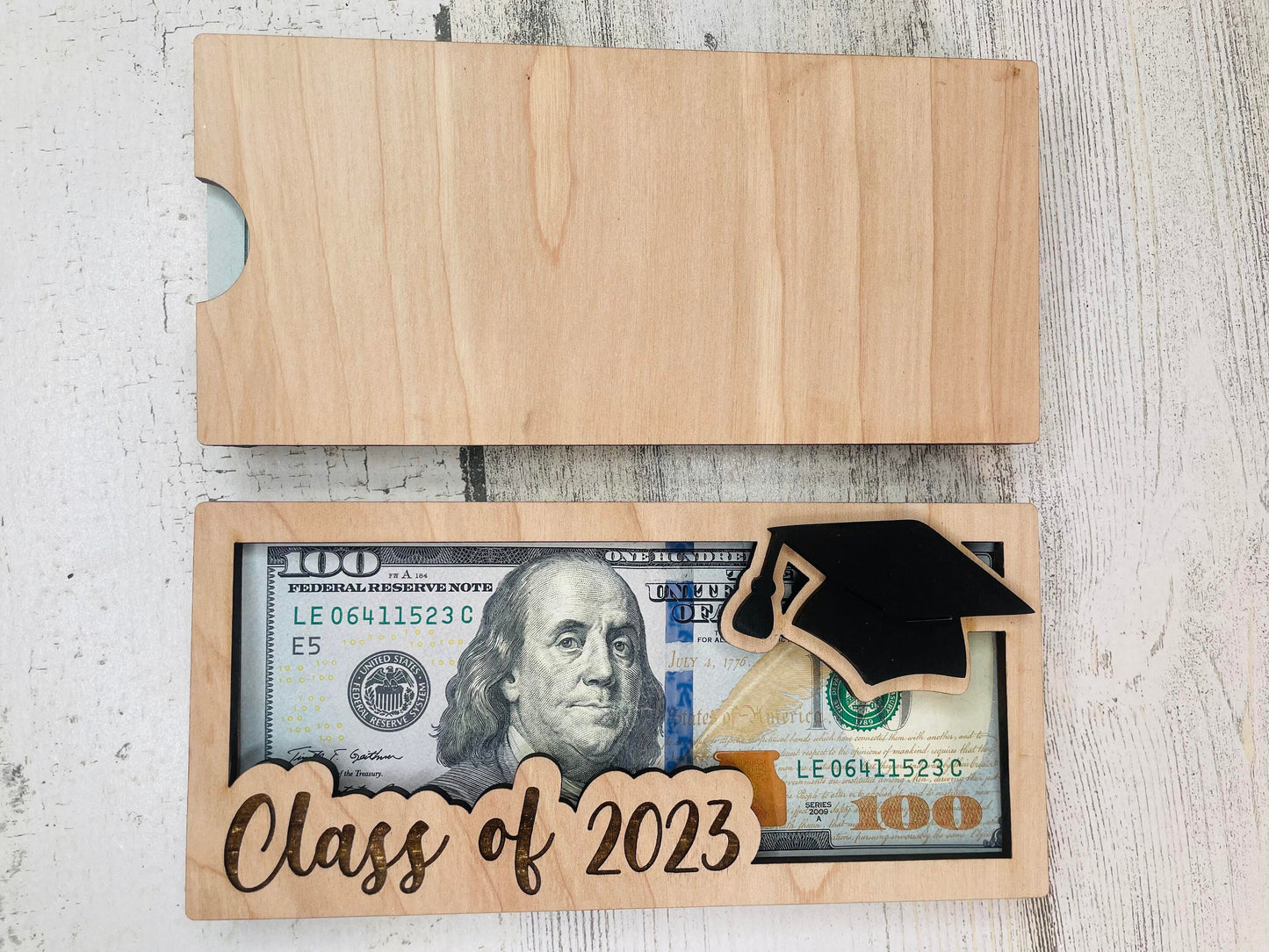 Graduation Money Gift Holder | High School Grad Money Gift Card Holder | Wooden Money Gift Box