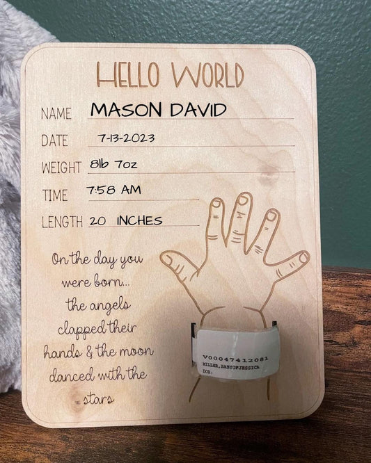 Baby Hospital Bracelet Keepsake Plaque