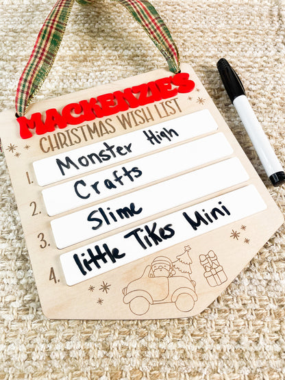 Christmas Wish List Door Hanger, Wish List Sign, Christmas List