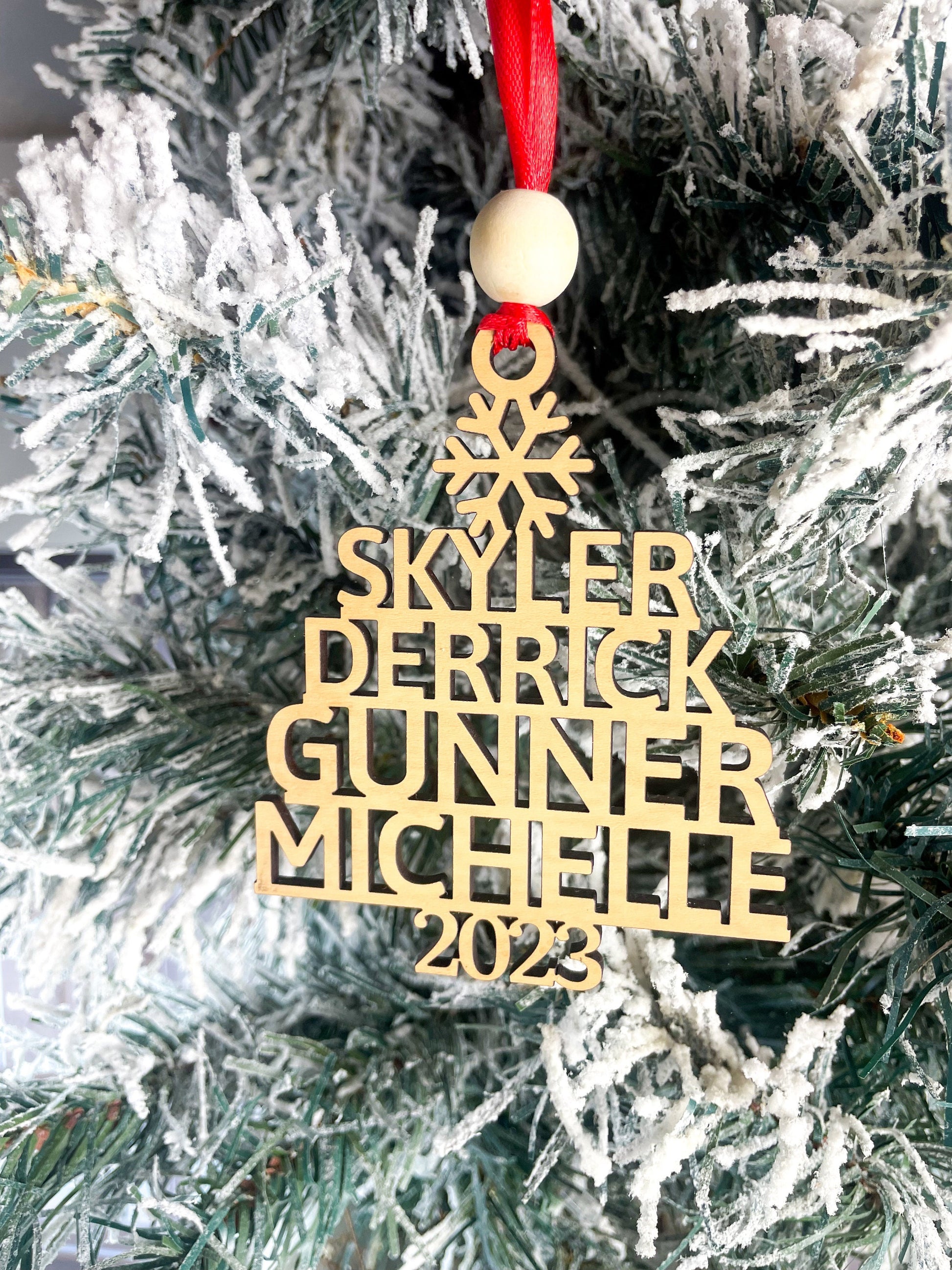 Family Name Tree Ornament, 2024 Family Ornament, Name Ornament, Ornament for the whole family, Entire Family Name Ornament