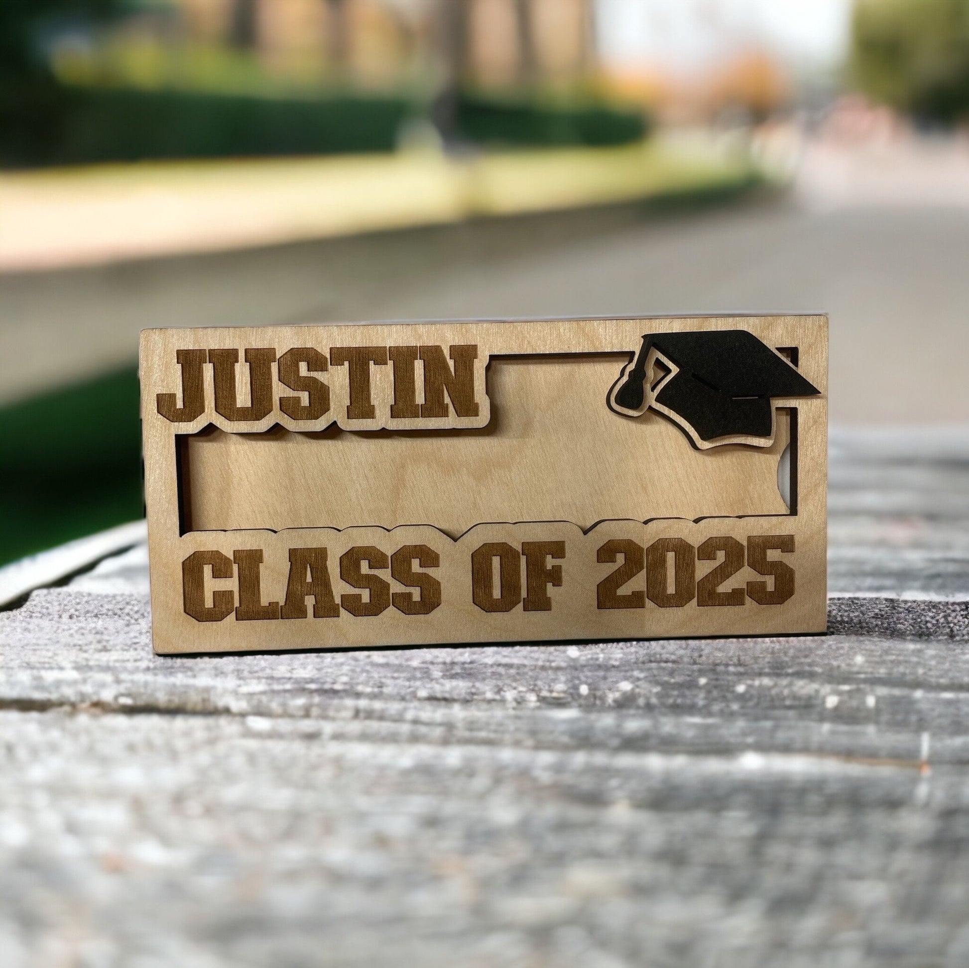 Graduation Money Gift Holder | High School Grad Money Gift Card Holder | Wooden Money Gift Box