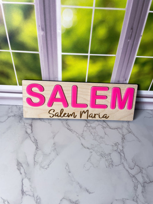 Wooden Name Puzzle, Gift for Kids, Name Puzzles for Toddlers, Montessori Baby Toys, First Birthday Gift, Baby Shower Gift, Easter Basket