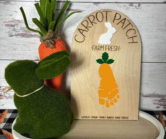 Baby's First Easter, Babys Easter Gift, Baby's first Holiday, Footprint Easter, Carrot Footprint Easter Plaque