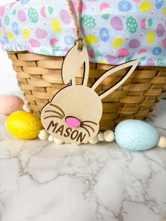 Easter Tag for Easter Basket, Easter Name Tag, Name Tag for Easter, Initial Easter Name Tag, Gift Tag for Easter, Easter Bunny Name Tag