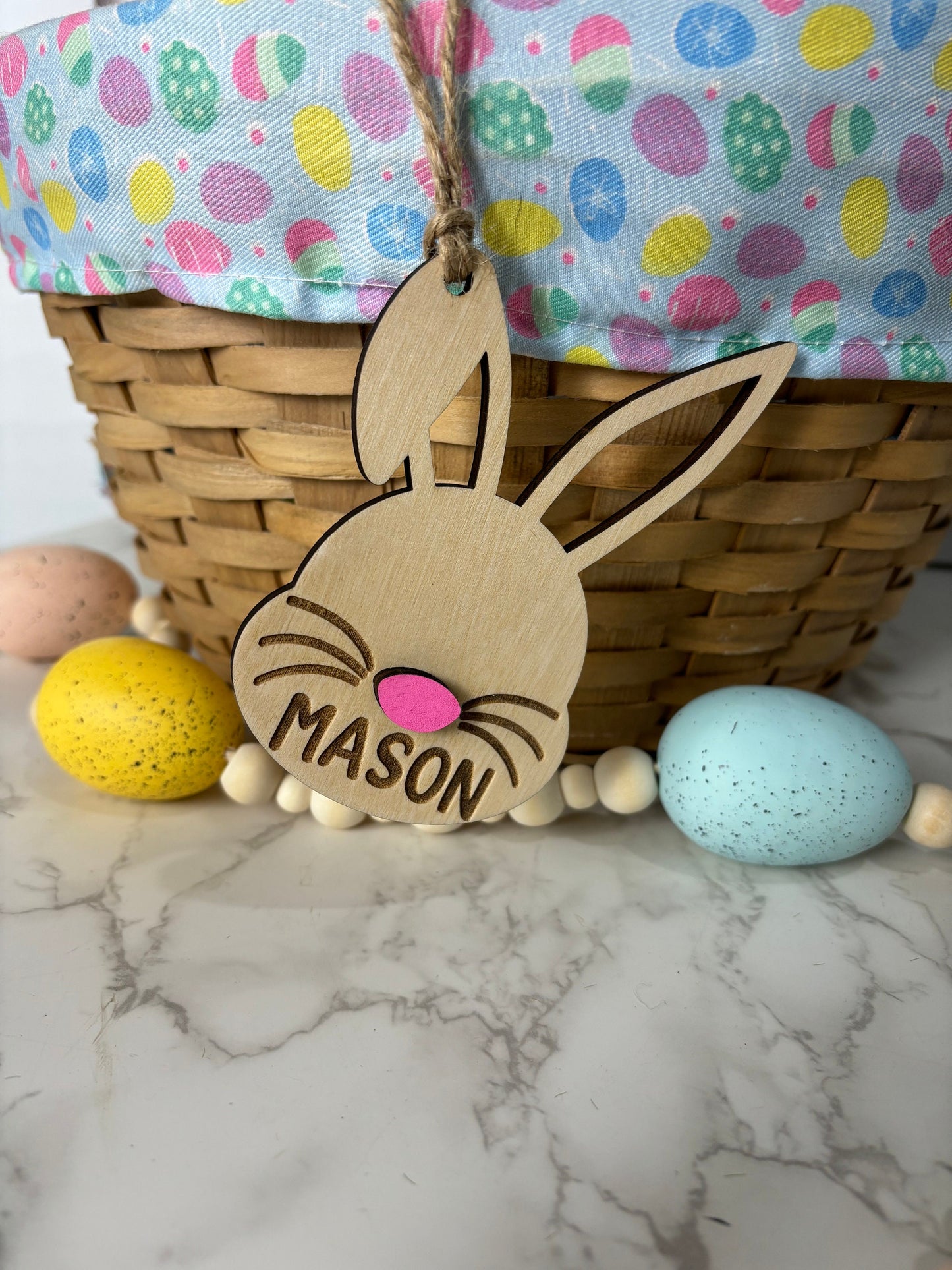 Easter Tag for Easter Basket, Easter Name Tag, Name Tag for Easter, Initial Easter Name Tag, Gift Tag for Easter, Easter Bunny Name Tag