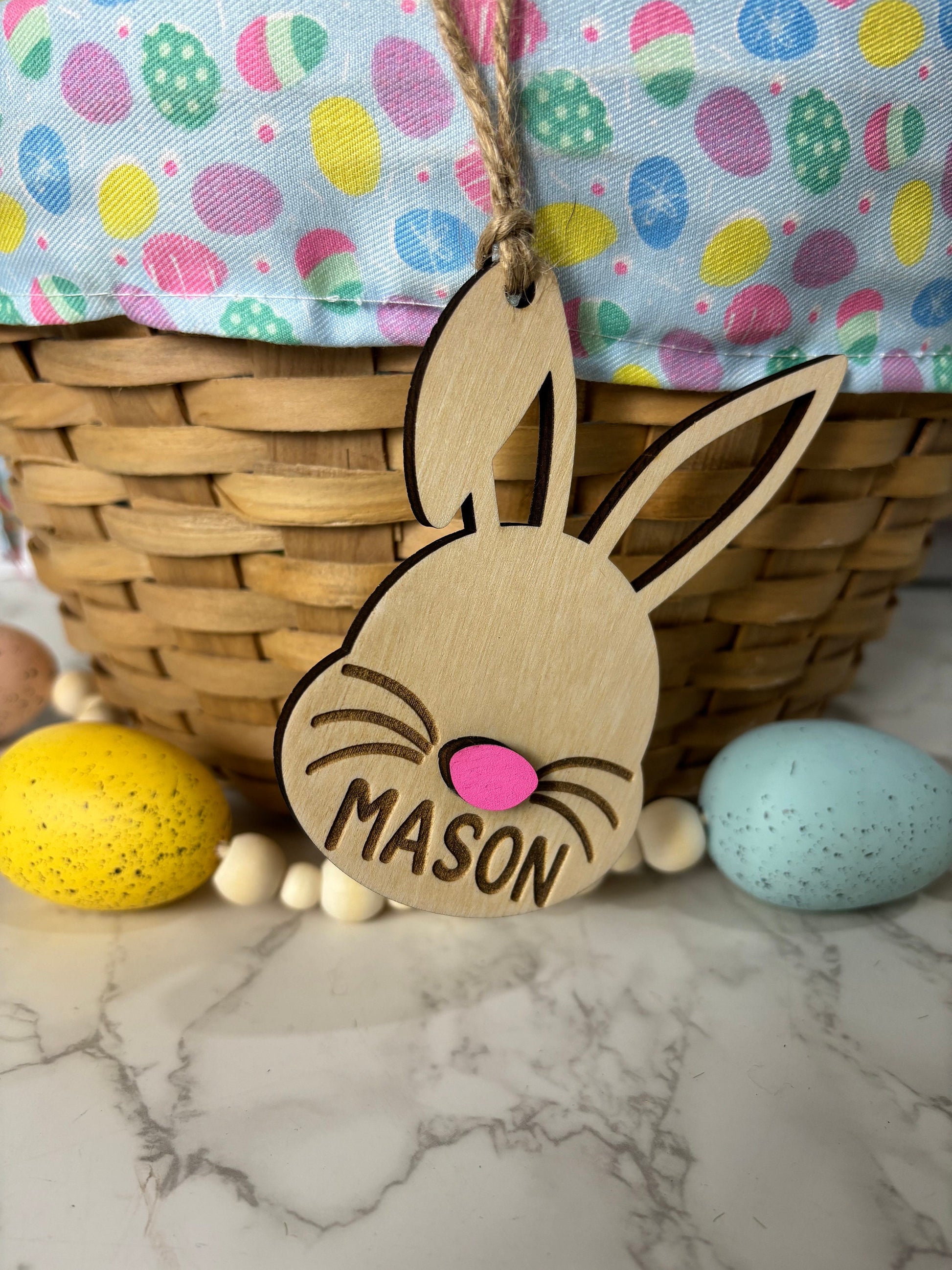 Easter Tag for Easter Basket, Easter Name Tag, Name Tag for Easter, Initial Easter Name Tag, Gift Tag for Easter, Easter Bunny Name Tag