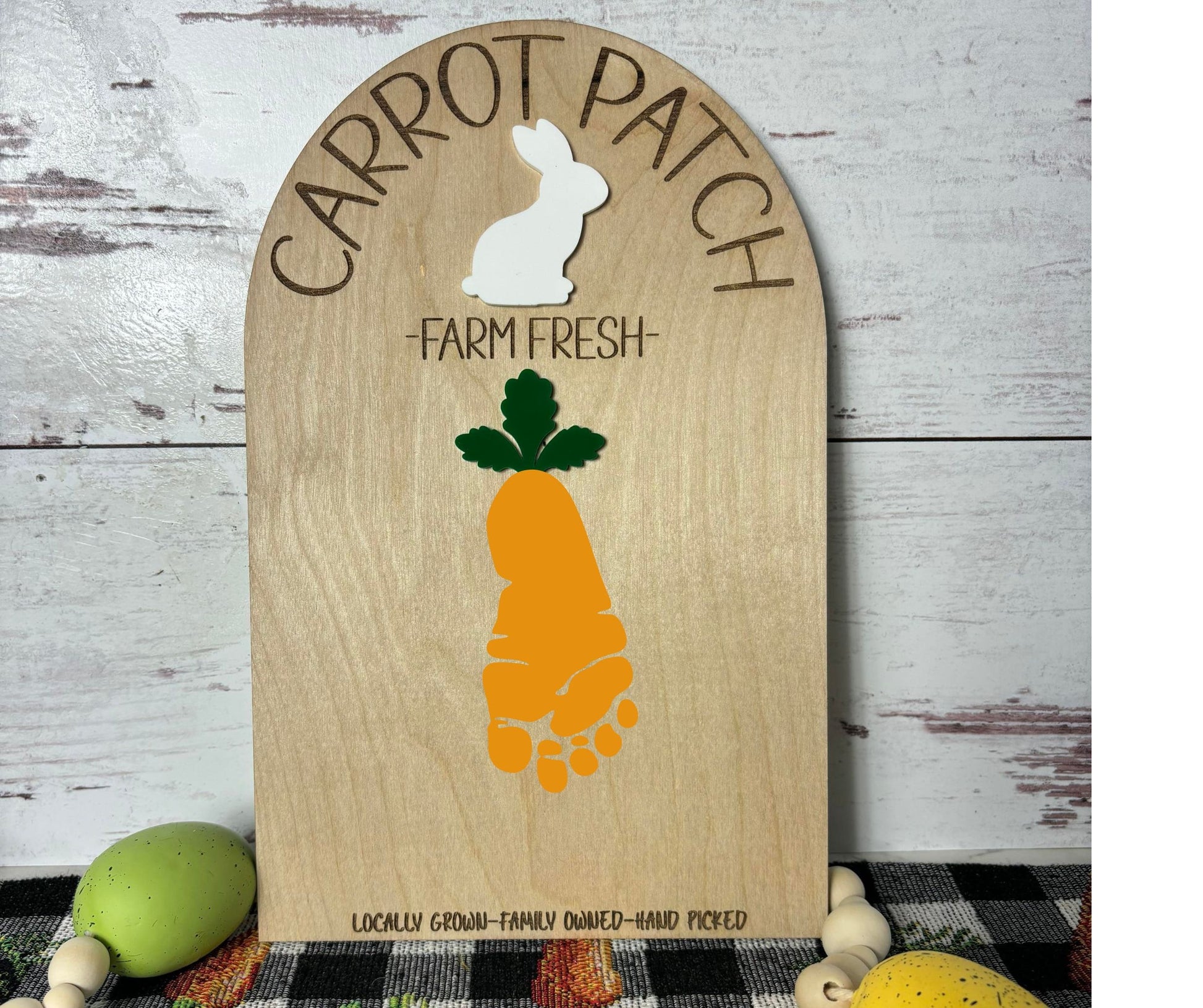 Baby's First Easter, Babys Easter Gift, Baby's first Holiday, Footprint Easter, Carrot Footprint Easter Plaque