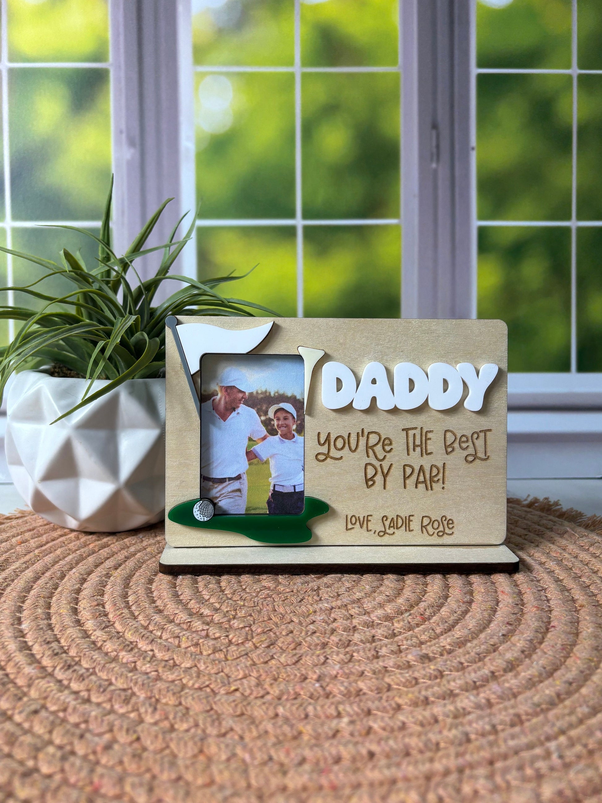 Best By Par Picture Frame, Fathers Day Golf Photo Stand, Fathers Day Picture Frame, Golfing Theme Photo Frame, Fathers Day Gift From Kids