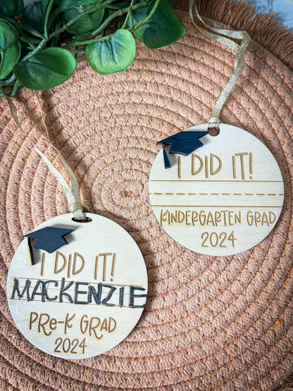 Preschool Graduation Ornament, Kindergarten Grad Gift, PreK Grad Gift, Child Handwriting Keepsake, Class of 2024, Graduation Keepsake
