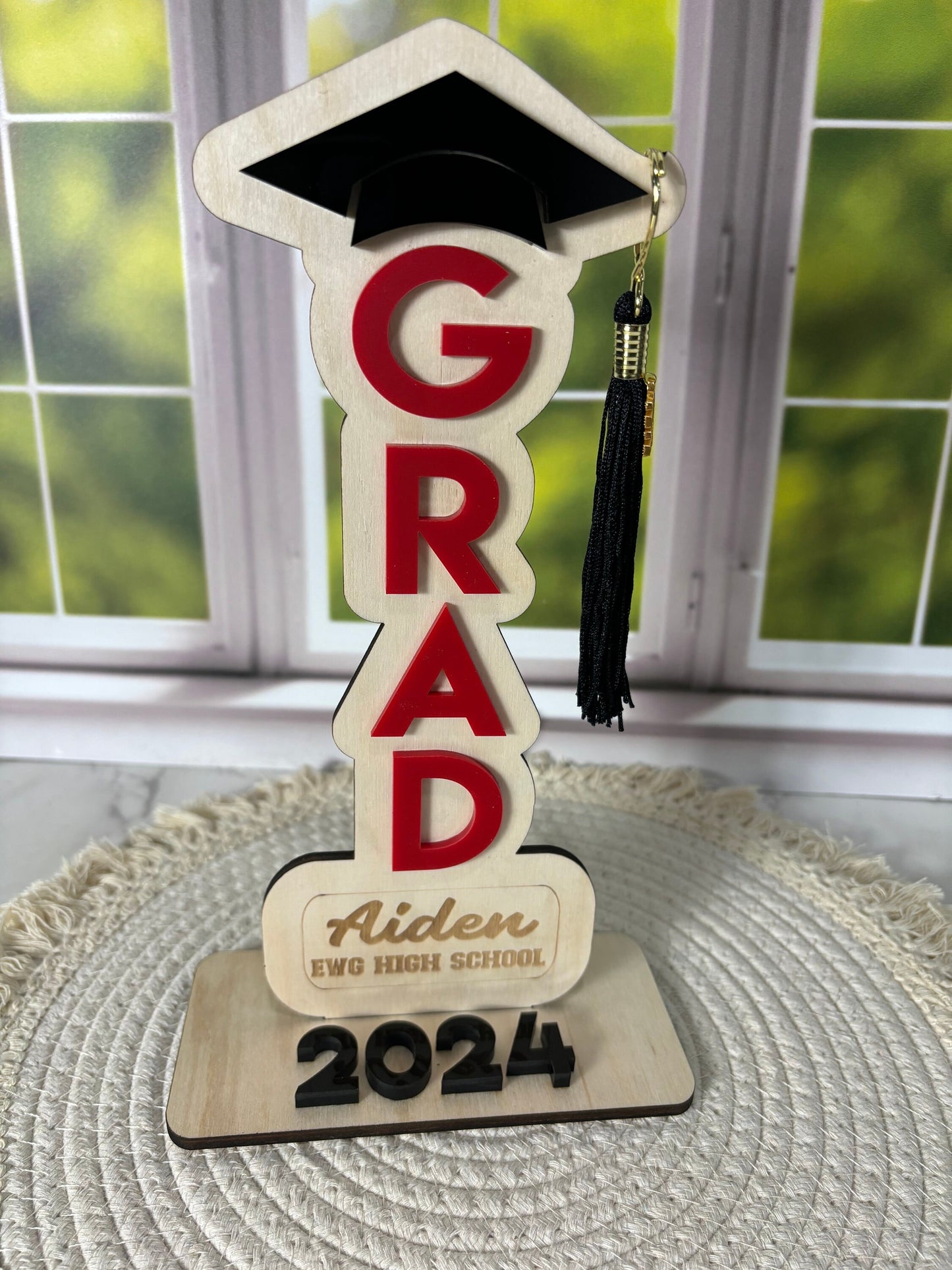 Graduation Tassel Stand, High School Grad Tassel Holder, Class of 2024, Graduation Gift, Graduation Keepsake, Tassel Hanger
