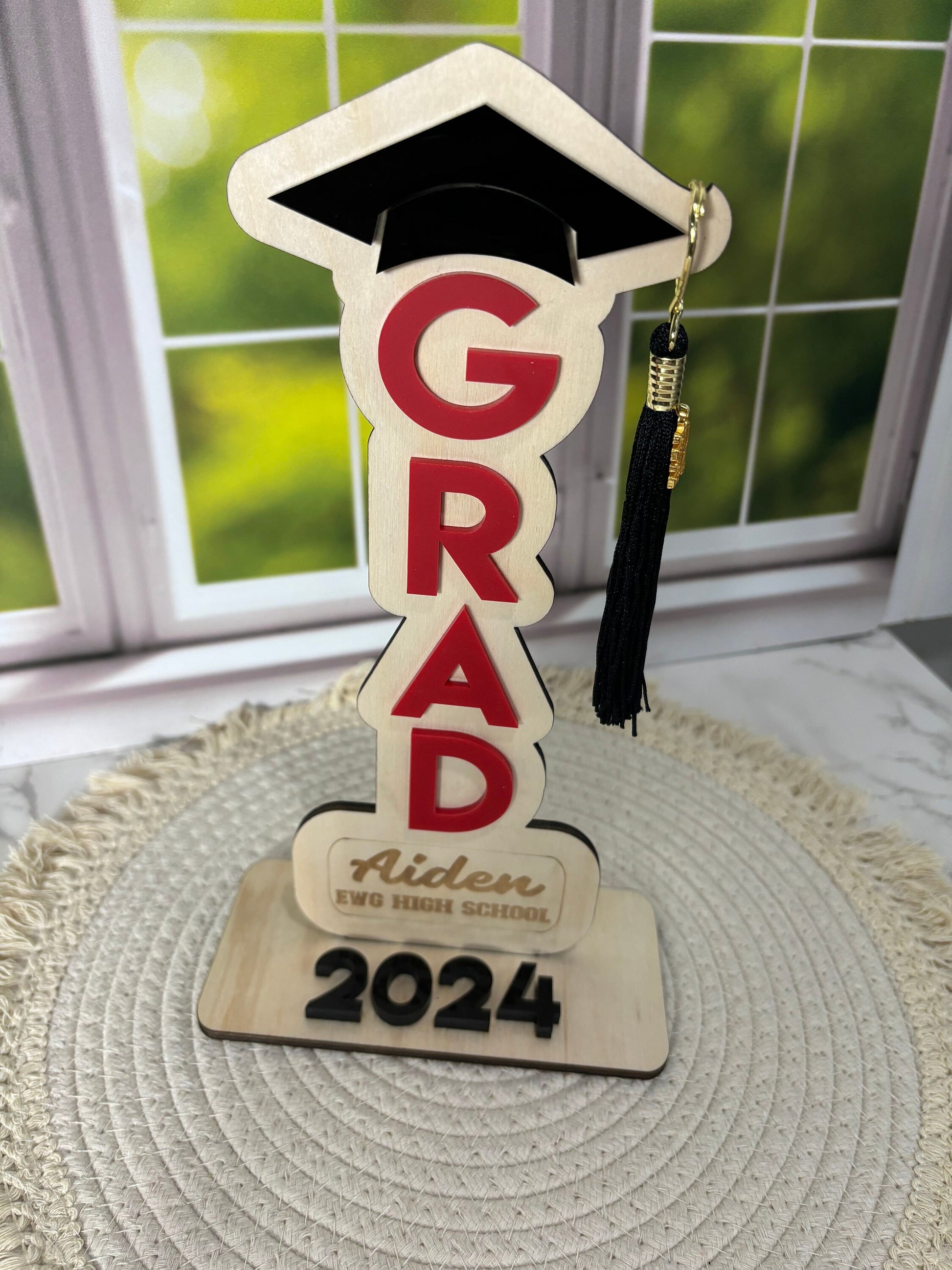 Graduation Tassel Stand, High School Grad Tassel Holder, Class of 2024, Graduation Gift, Graduation Keepsake, Tassel Hanger