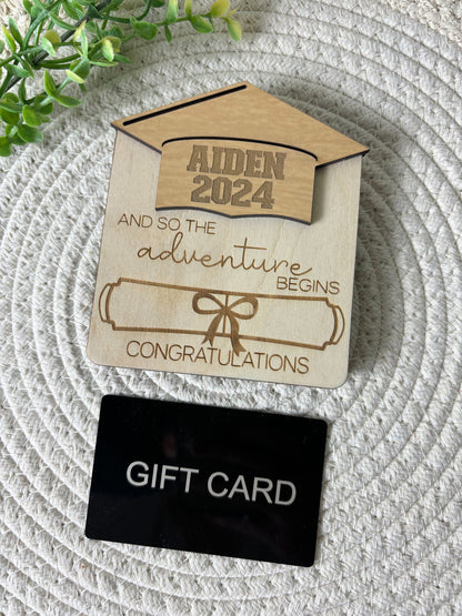 Graduation Money Gift Holder | High School Grad Money Gift Card Holder | Wooden Money Gift Box | Gift Card for Graduate | Graduation Gift