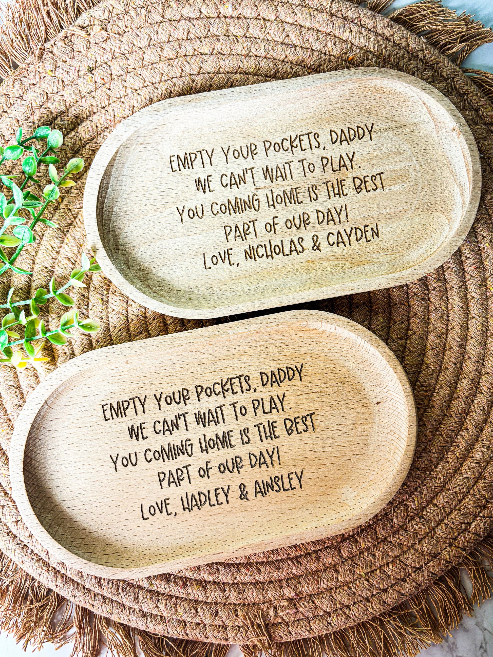 Empty your pockets daddy trinket tray, Fathers Day Gift From Kids, Fathers Day Coin Tray, Night Stand Tray, Valet Tray, Trinket Tray for Dad