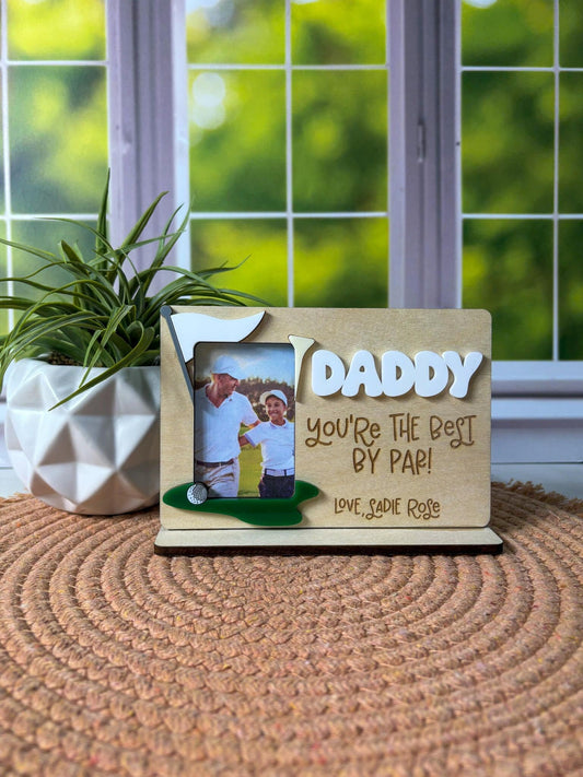 Best By Par Picture Frame, Fathers Day Golf Photo Stand, Fathers Day Picture Frame, Golfing Theme Photo Frame, Fathers Day Gift From Kids