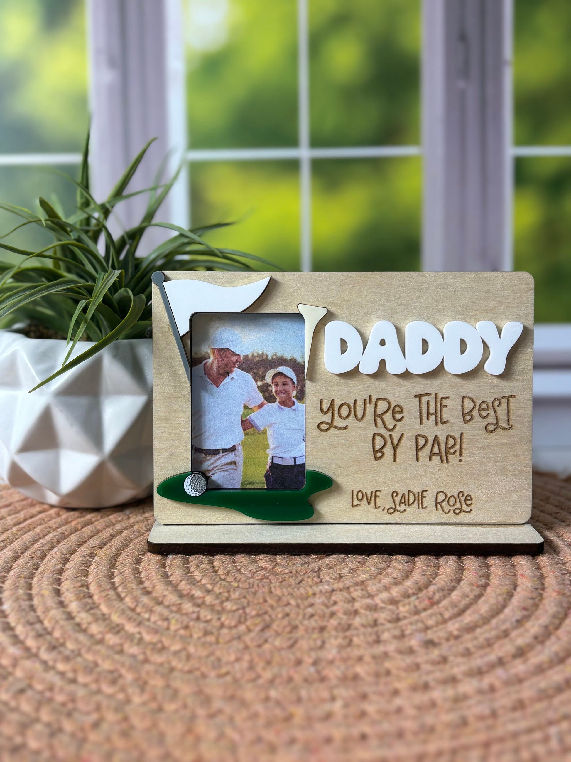 Best By Par Picture Frame, Fathers Day Golf Photo Stand, Fathers Day Picture Frame, Golfing Theme Photo Frame, Fathers Day Gift From Kids